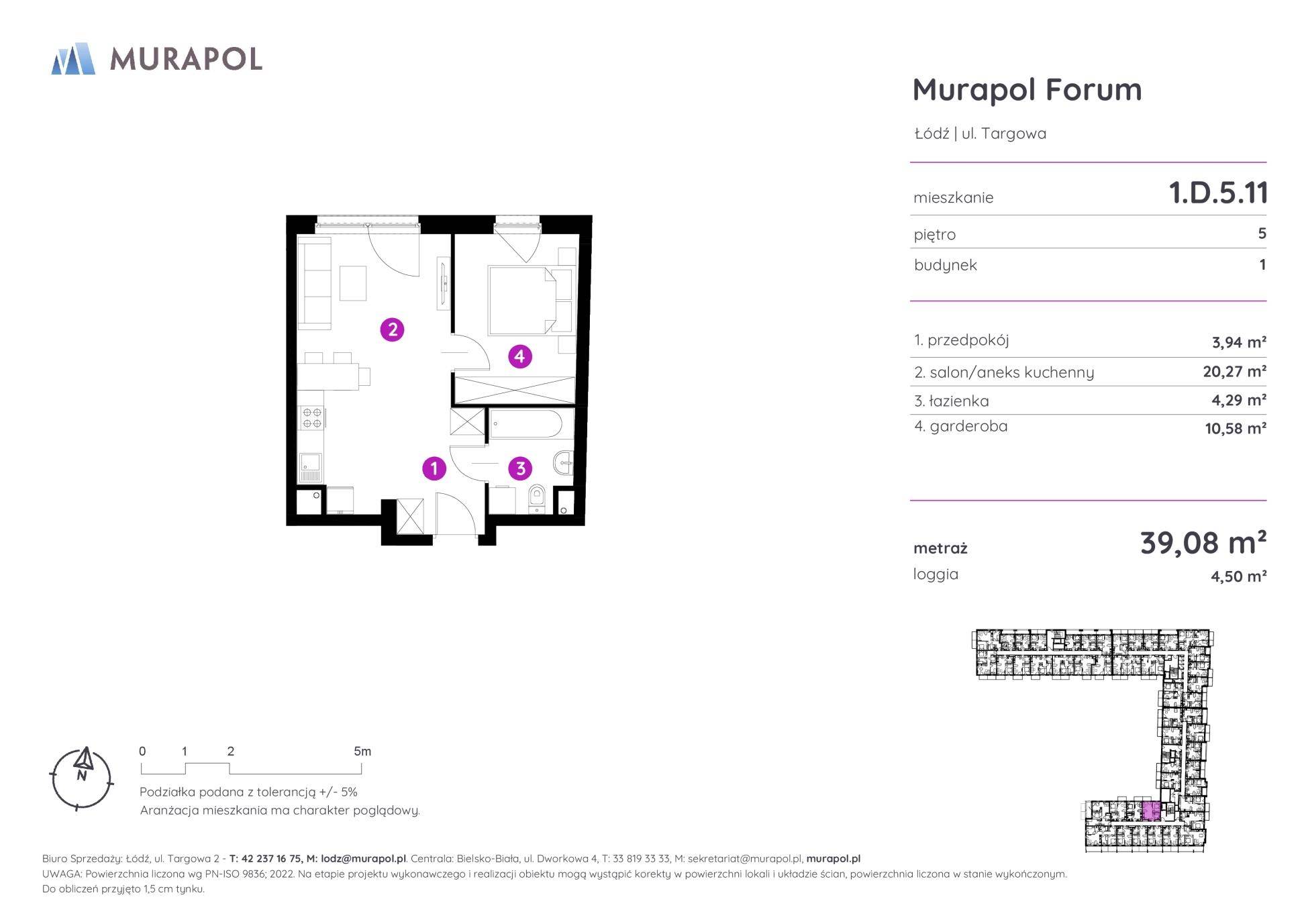 Murapol Forum – inwestycja Murapol - lokal 1.D.5.11, budynek D