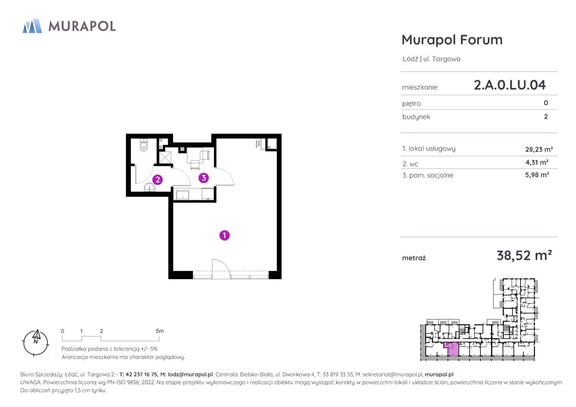 Murapol Forum – inwestycja Murapol - lokal 2.A.0.LU.04, budynek A