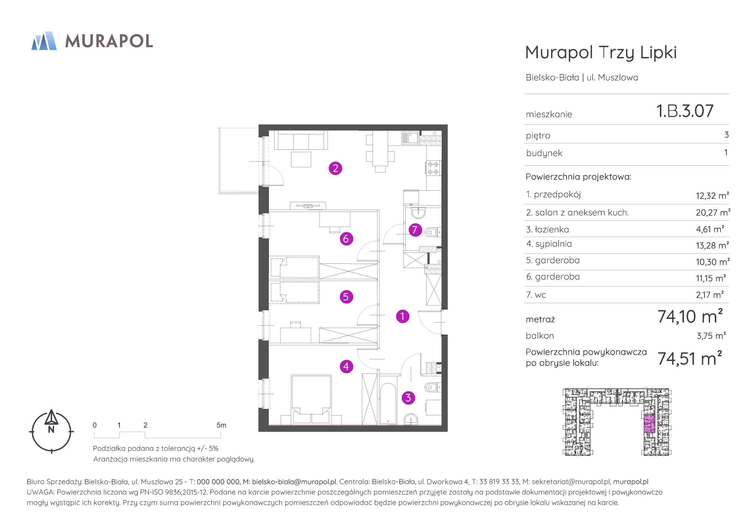 Murapol Trzy Lipki – inwestycja Murapol - lokal 1.B.3.07, budynek B