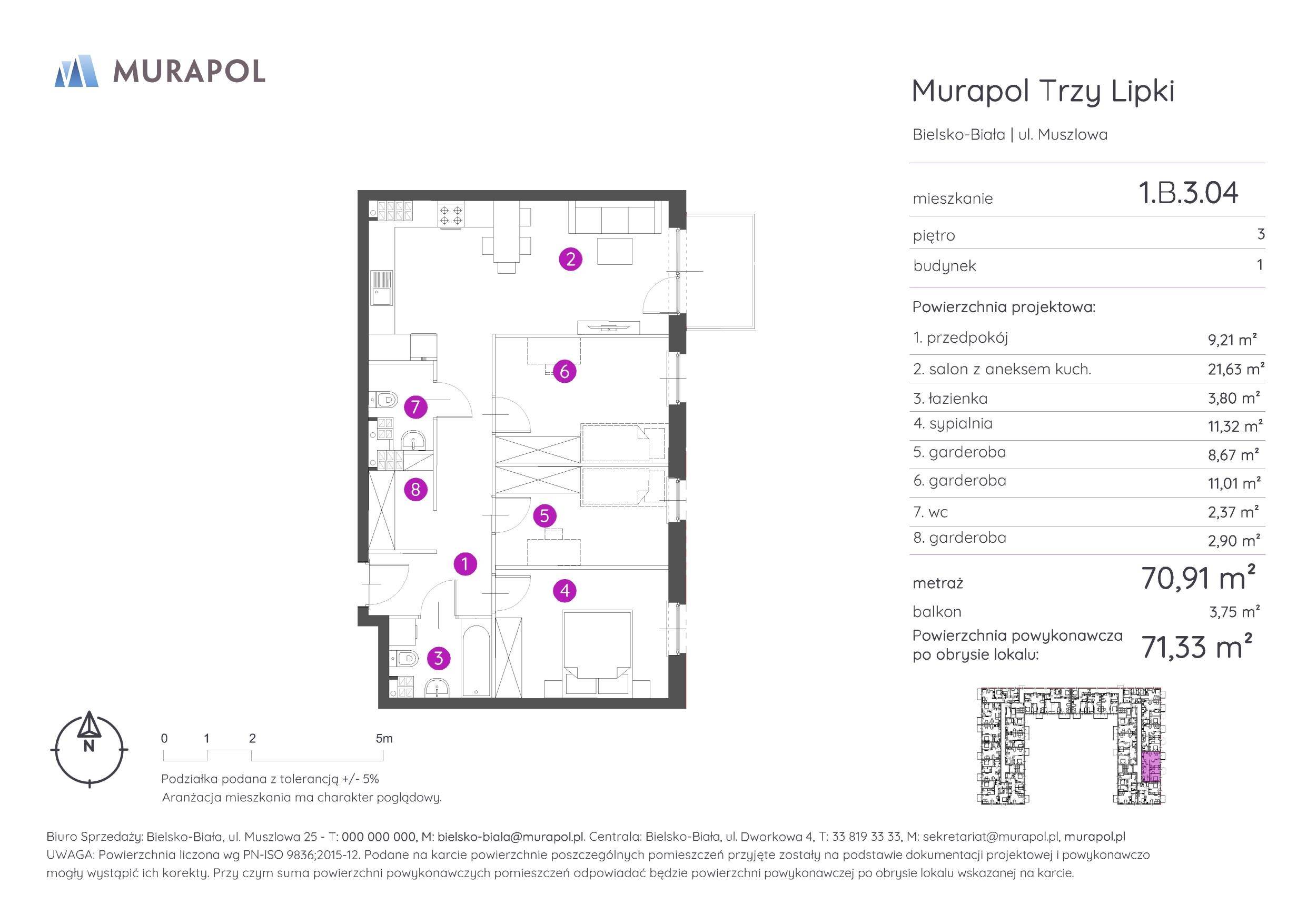 Murapol Trzy Lipki – inwestycja Murapol - lokal 1.B.3.04, budynek B