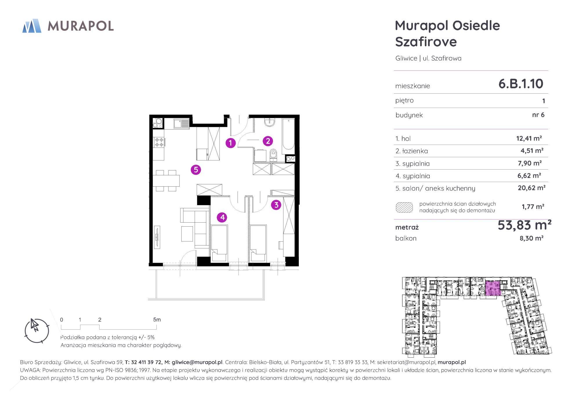 Murapol Osiedle Szafirove - lokal 6.B.1.10, budynek B
