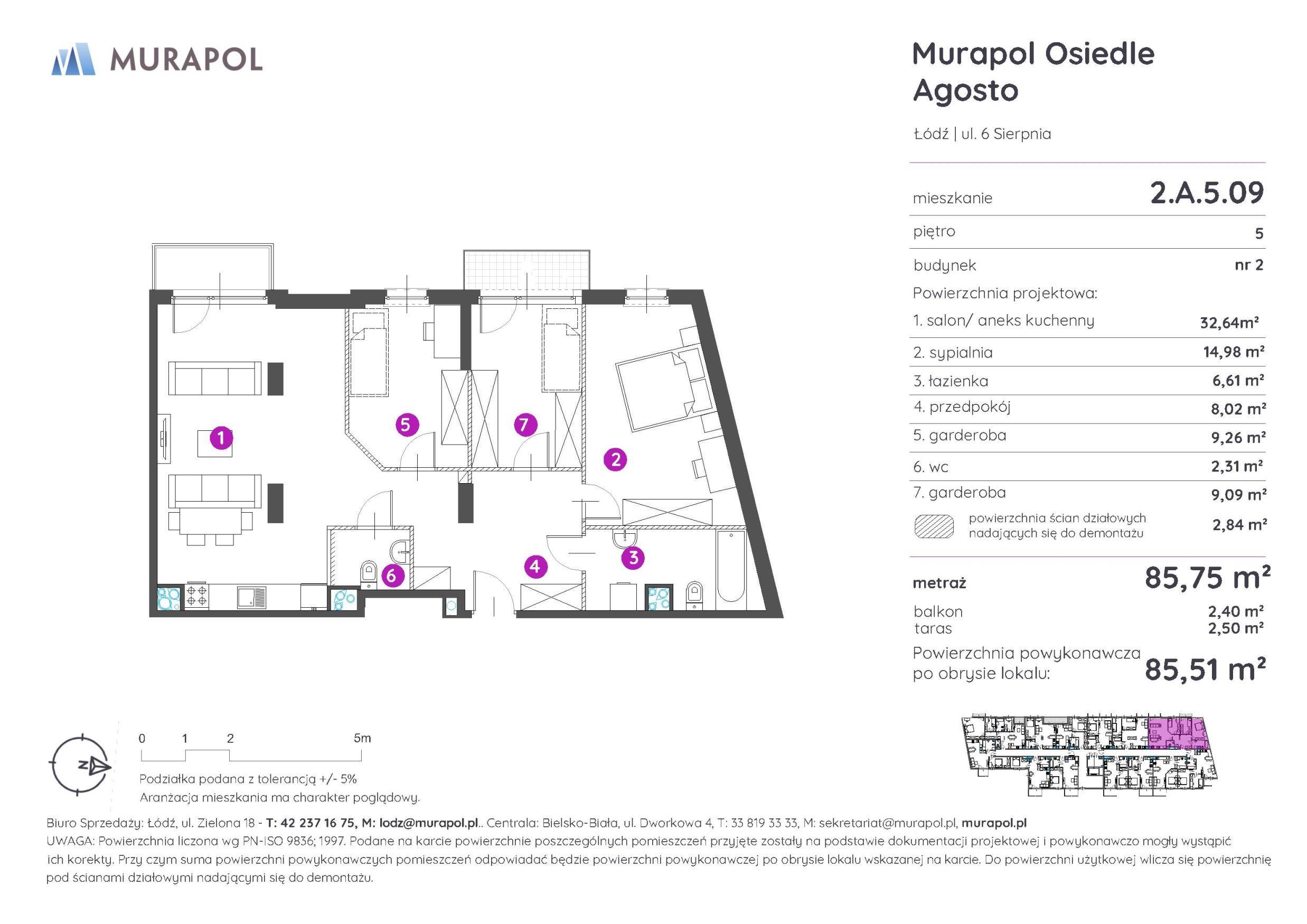 Murapol Agosto – inwestycja Murapol - lokal 2.A.5.09, budynek A