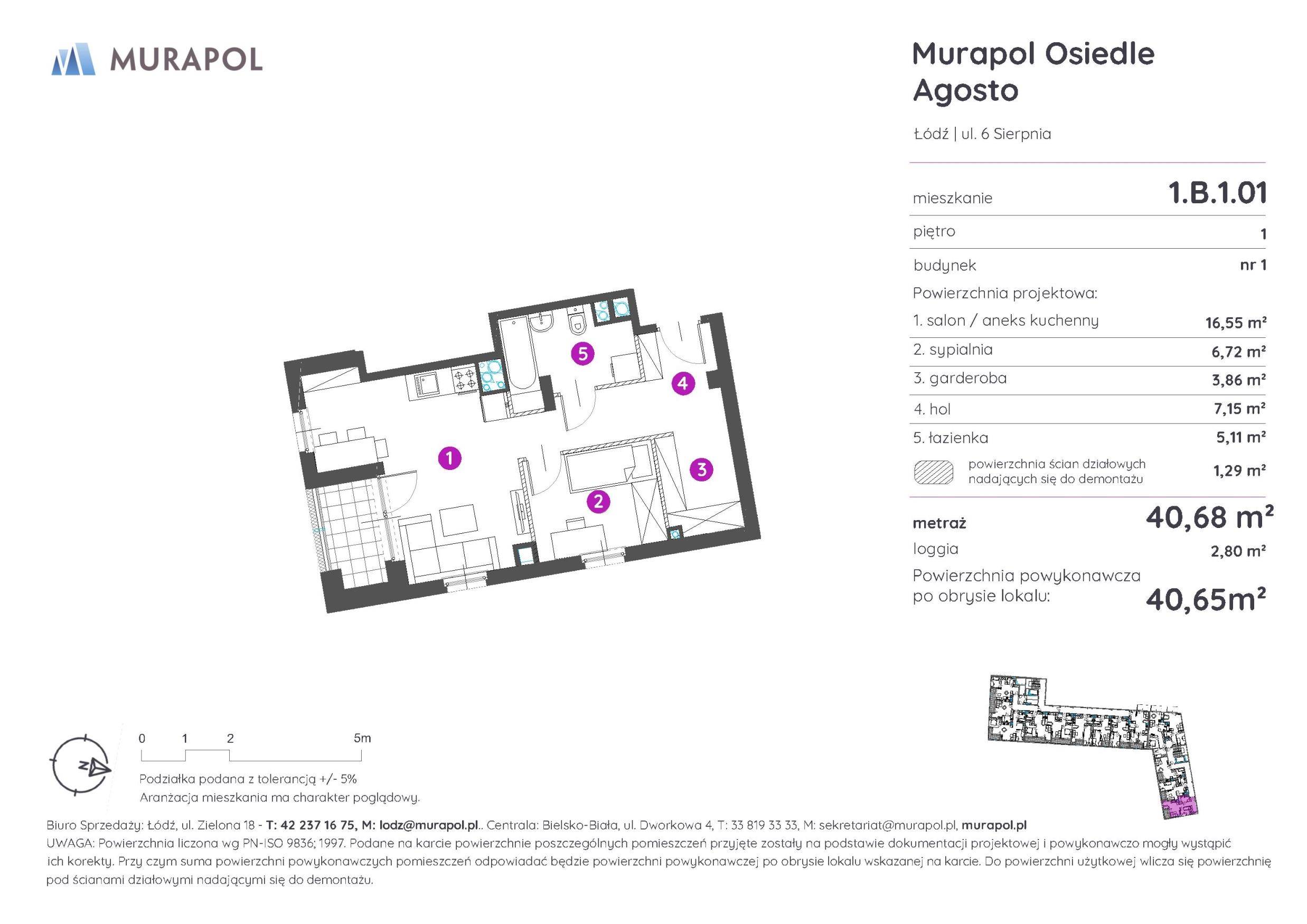Murapol Agosto – inwestycja Murapol - lokal 1.B.1.01, budynek B