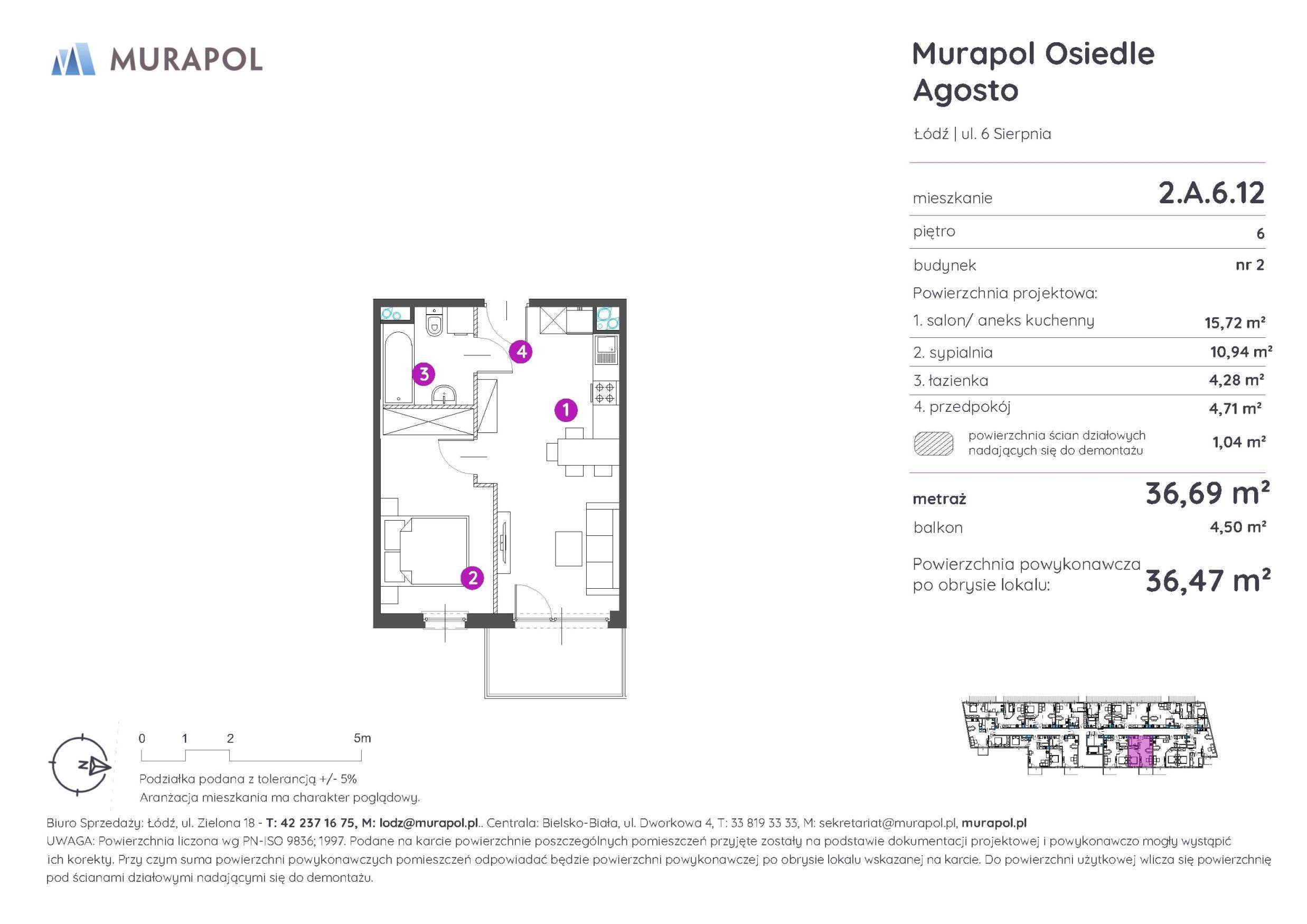 Murapol Agosto – inwestycja Murapol - lokal 2.A.6.12, budynek A