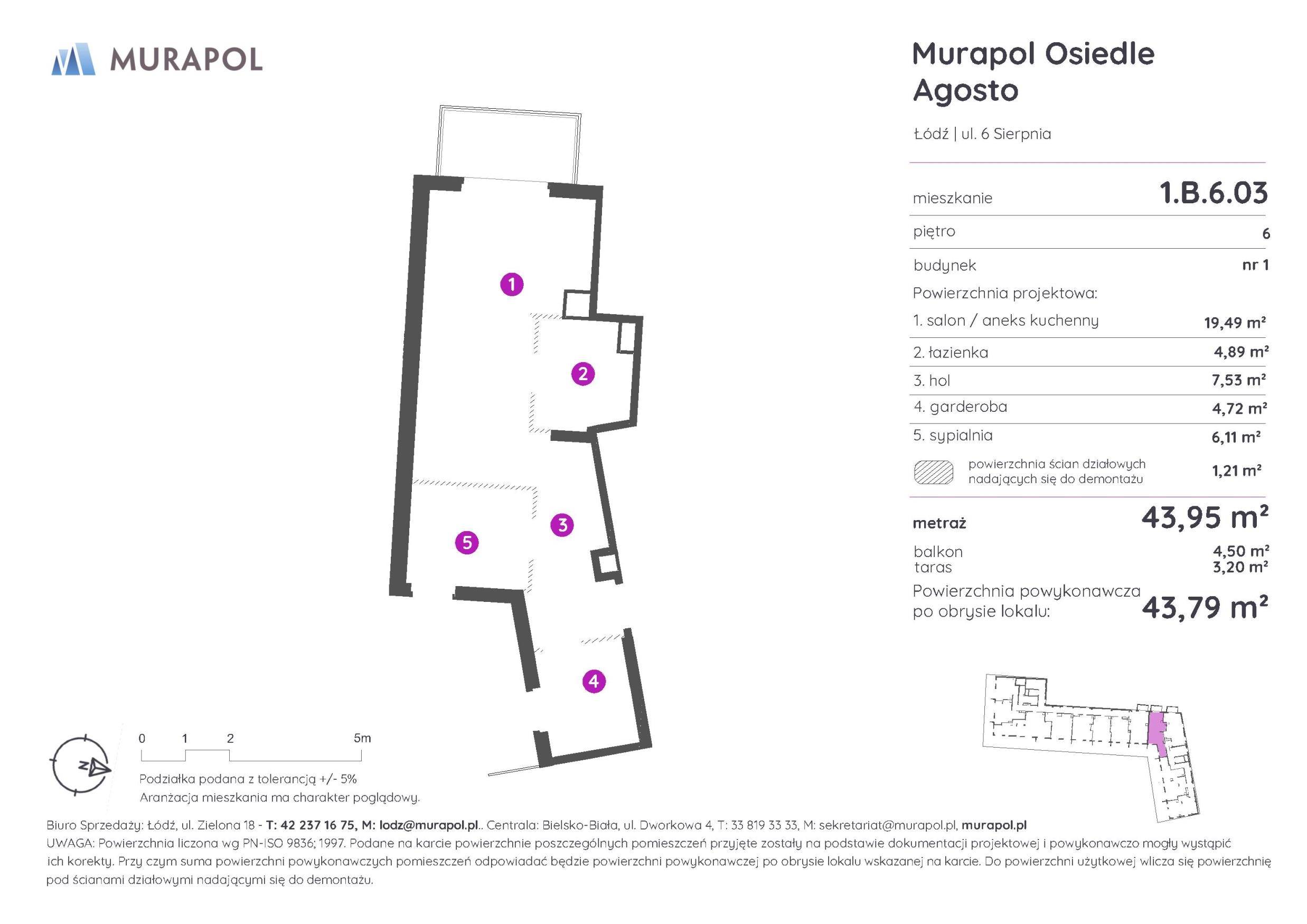 Murapol Agosto – inwestycja Murapol - lokal 1.B.6.03, budynek B