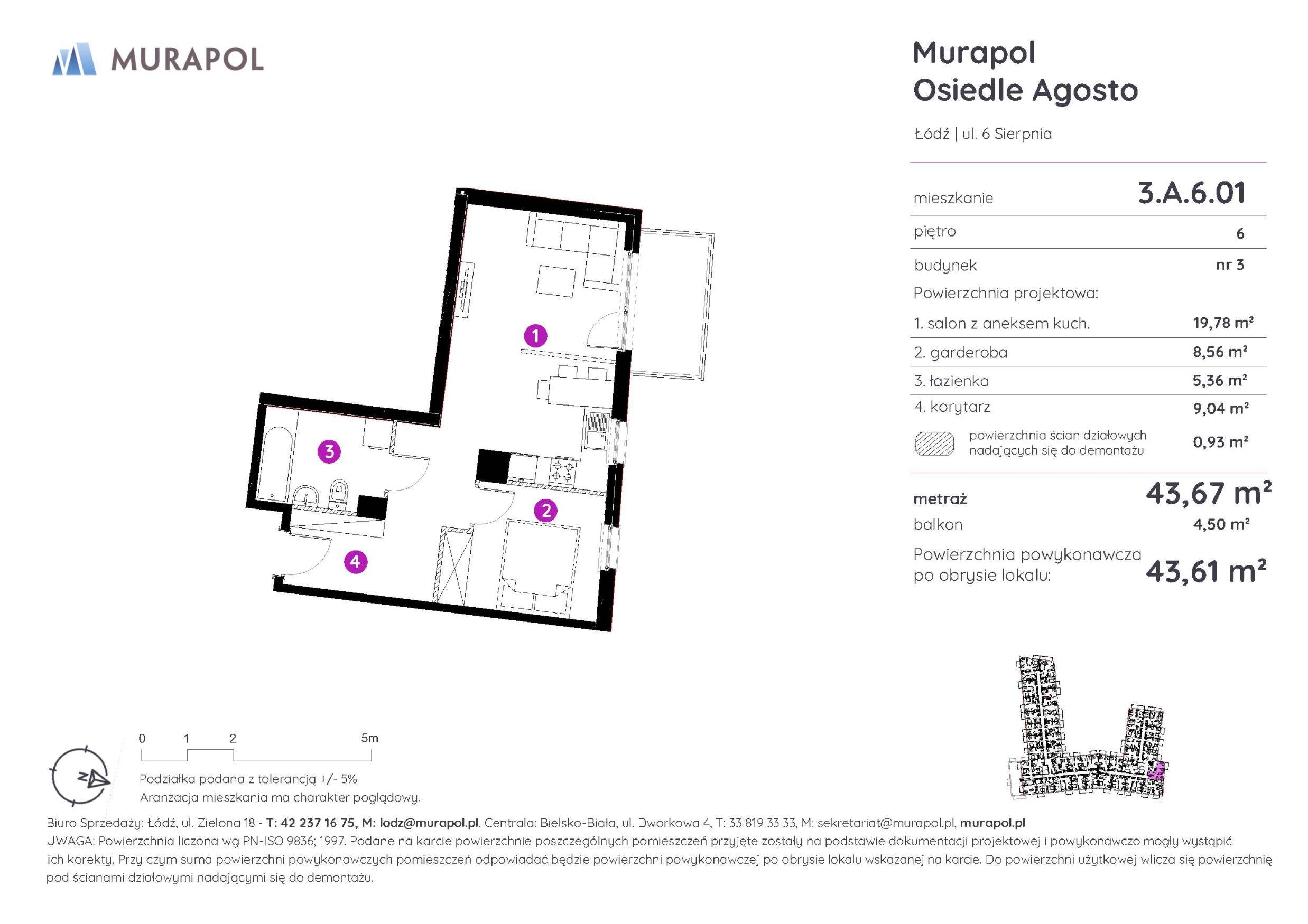 Murapol Agosto – inwestycja Murapol - lokal 3.A.6.01, budynek A