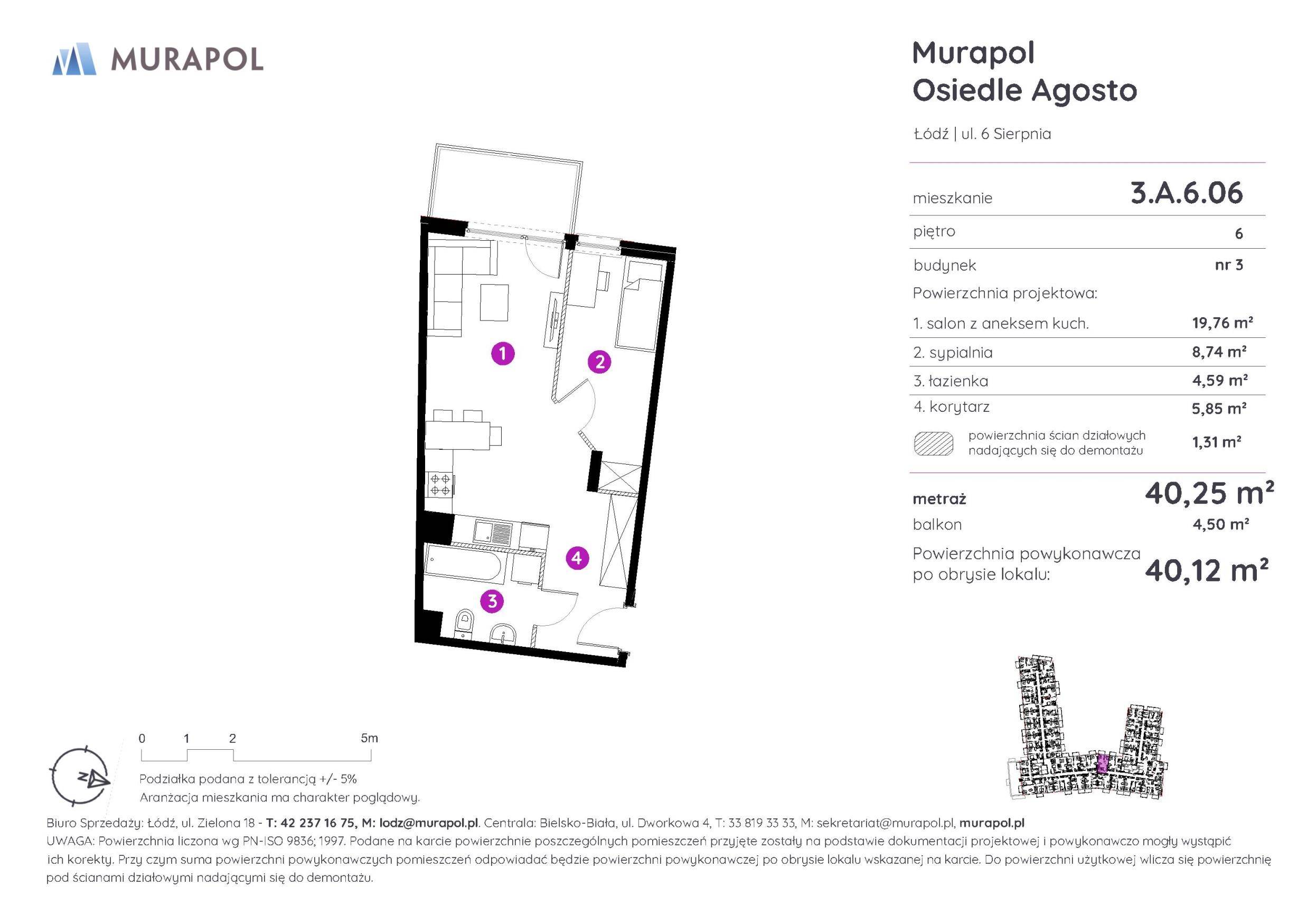 Murapol Agosto – inwestycja Murapol - lokal 3.A.6.06, budynek A