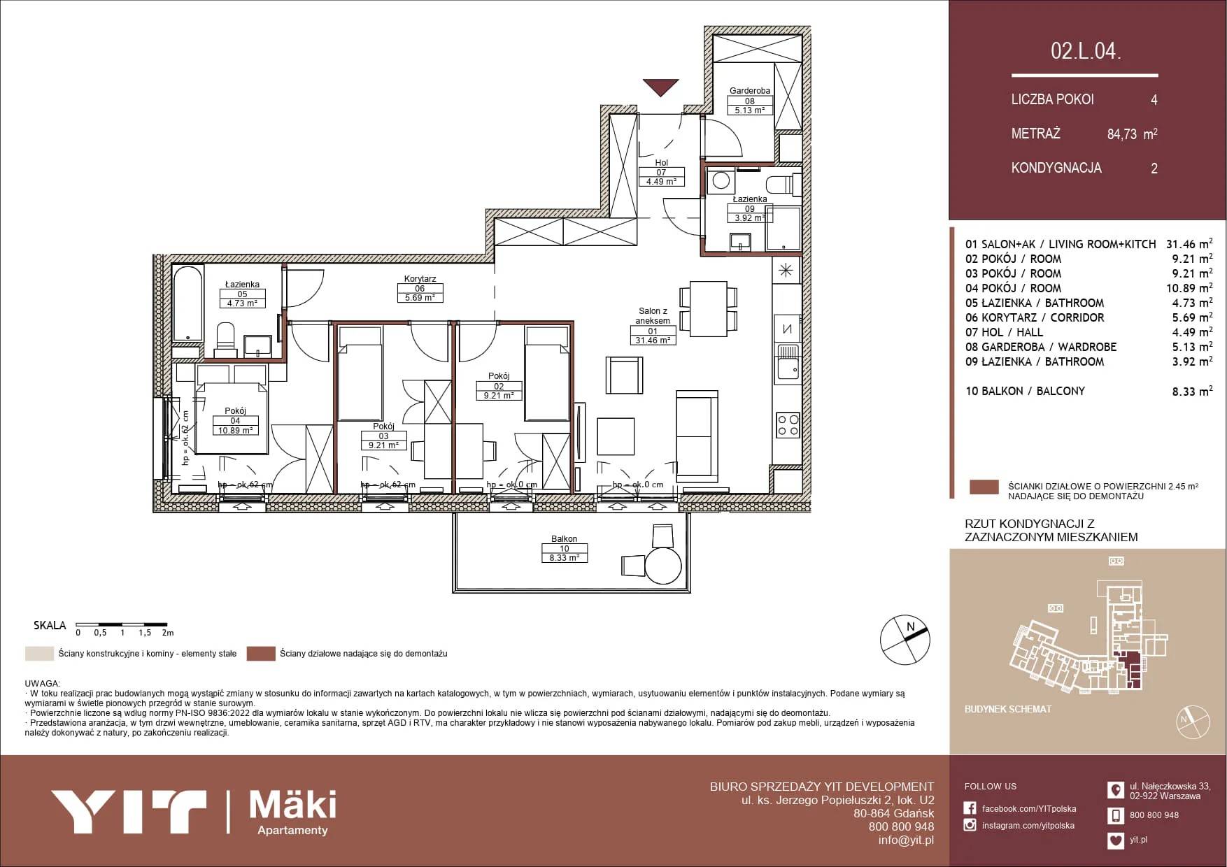 Mäki Apartamenty – inwestycja YIT - lokal 02 L.04, budynek PGPL100125