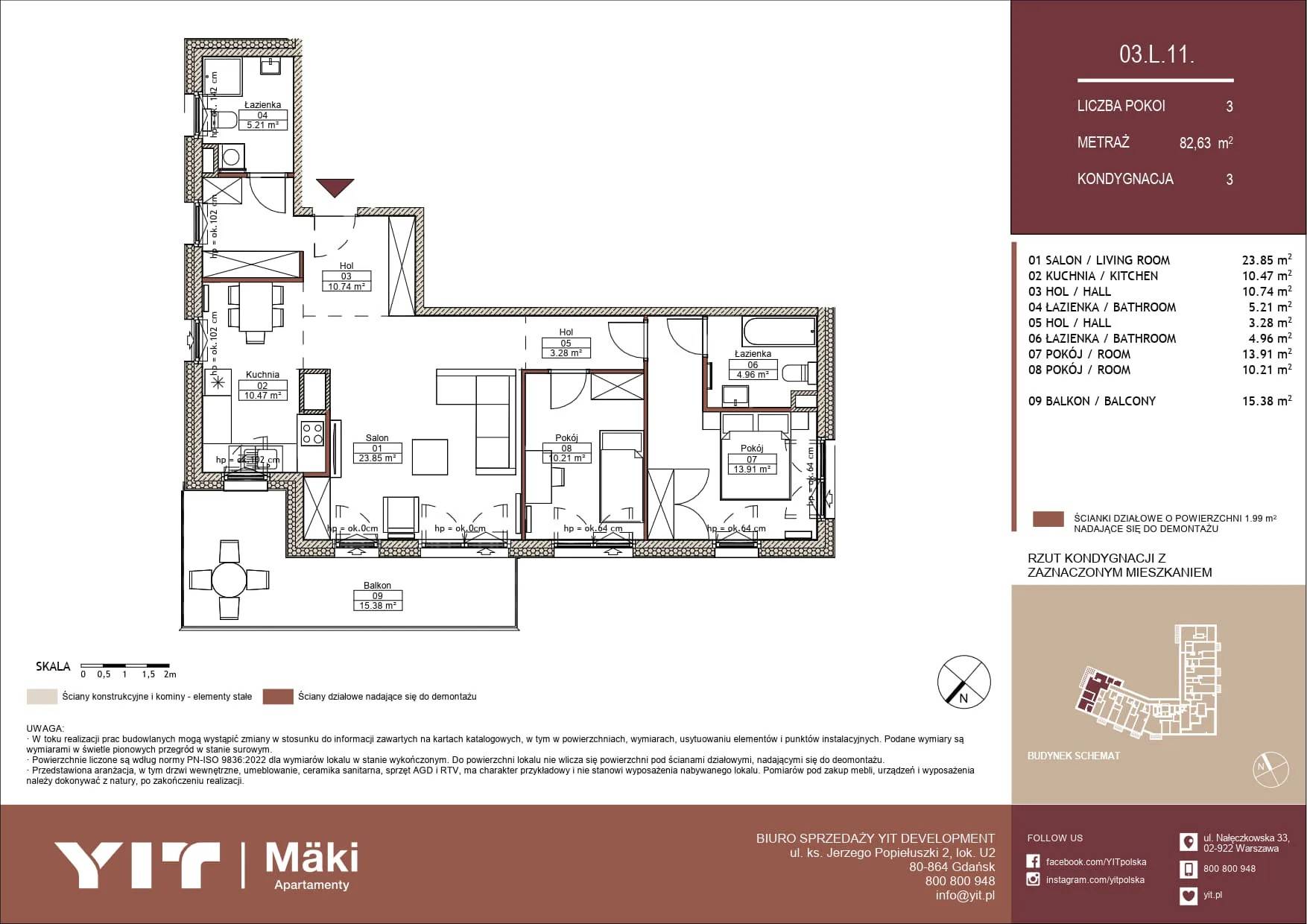 Mäki Apartamenty – inwestycja YIT - lokal 03 L.11, budynek PGPL100125