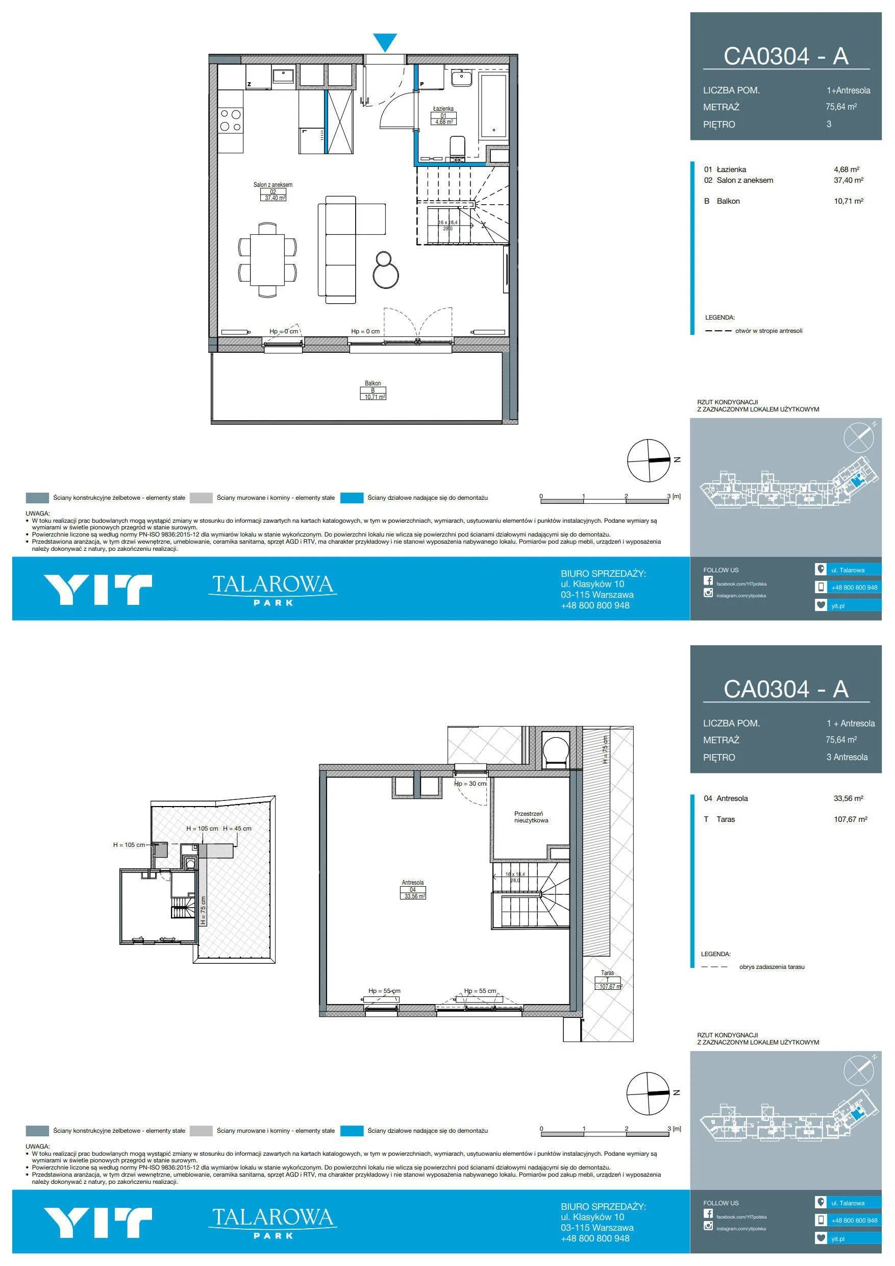 Talarowa Park – inwestycja YIT - lokal CA 0304, budynek 1-ZCKXAB