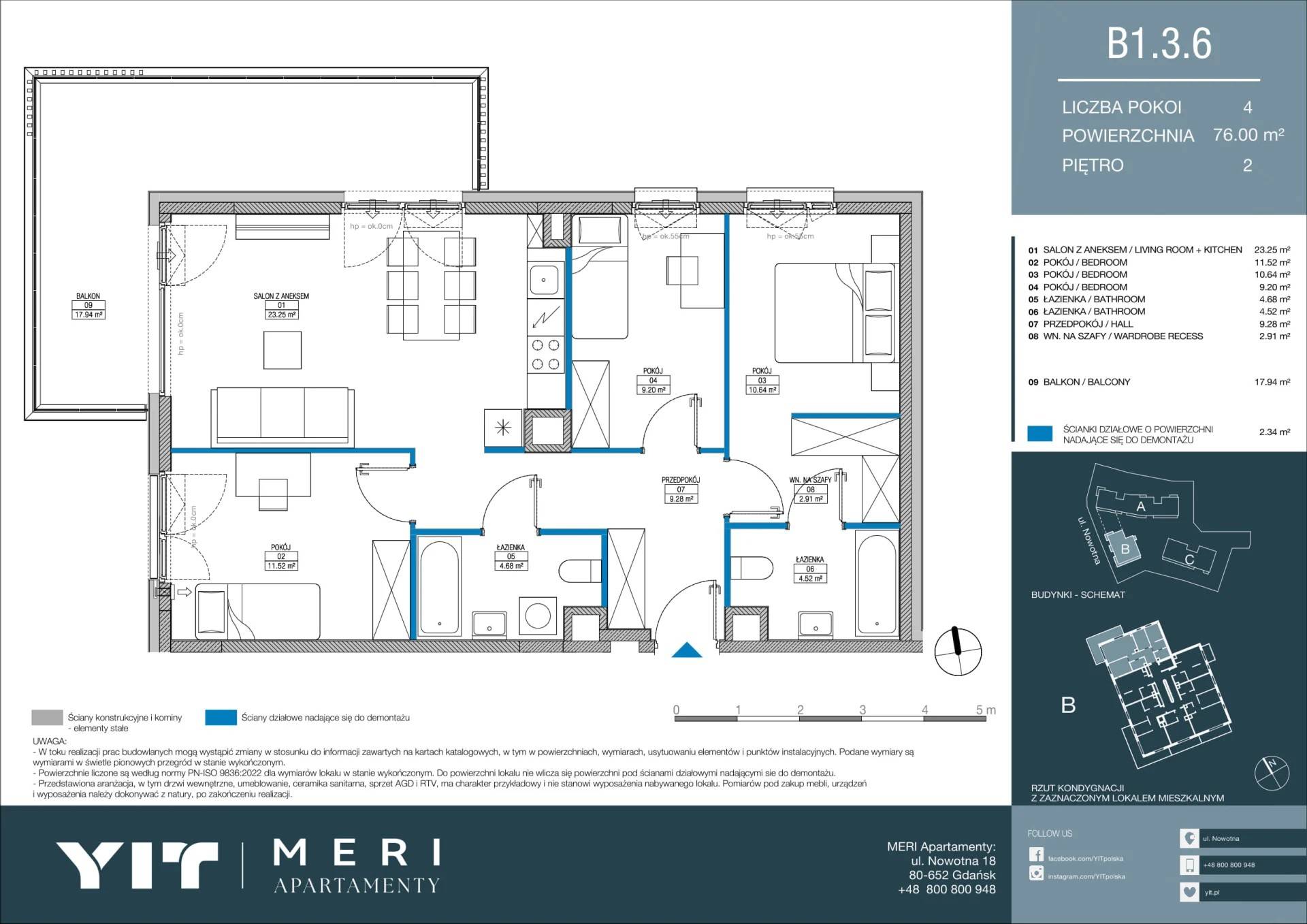 Meri Apartamenty – inwestycja YIT - lokal B 1.3.6, budynek PGPL100114