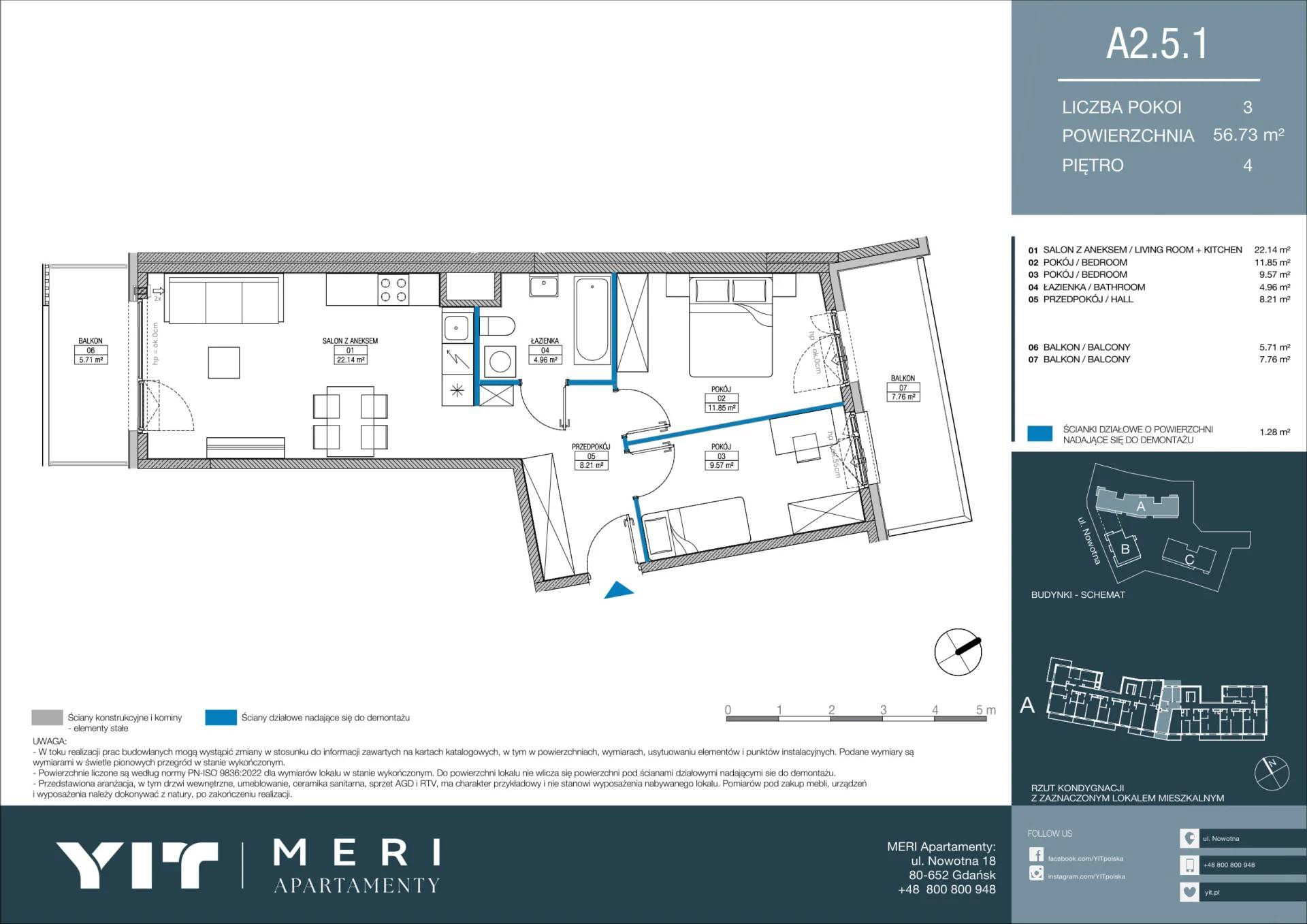 Meri Apartamenty – inwestycja YIT - lokal A 2.5.1, budynek PGPL100113