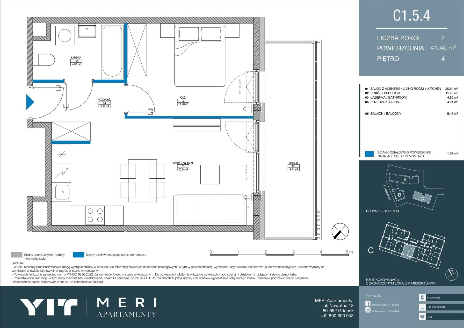 Meri Apartamenty – inwestycja YIT - lokal C 1.5.4, budynek PGPL100115