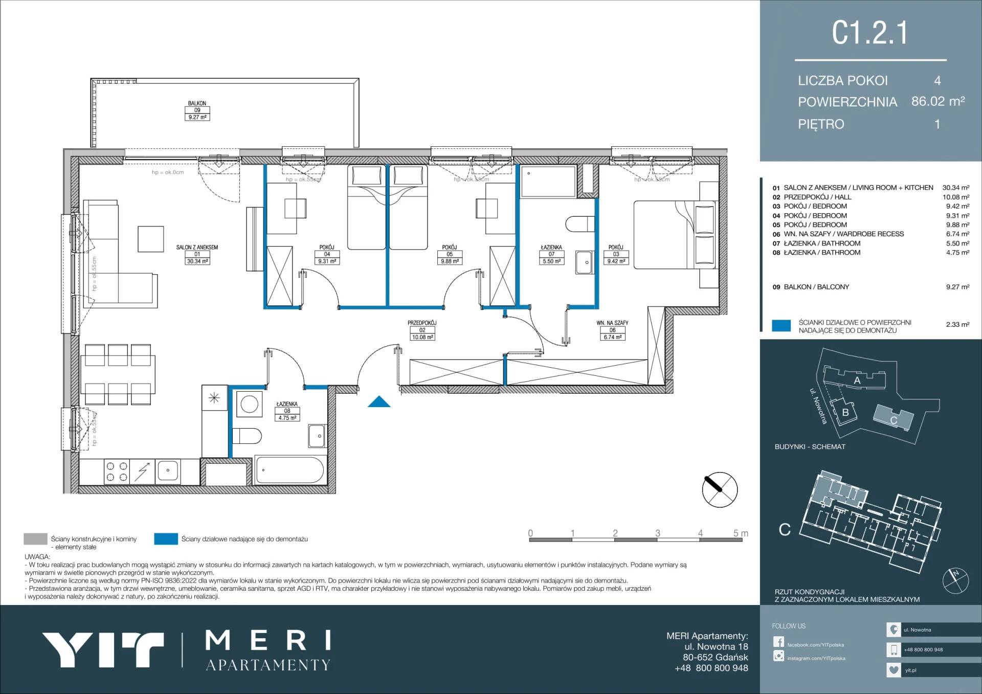 Meri Apartamenty – inwestycja YIT - lokal C 1.2.1, budynek PGPL100115