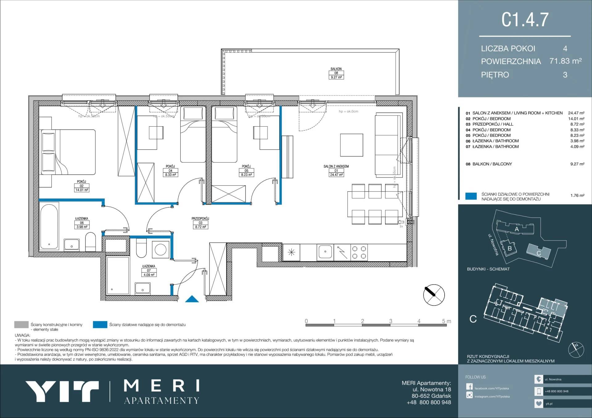 Meri Apartamenty – inwestycja YIT - lokal C 1.4.7, budynek PGPL100115