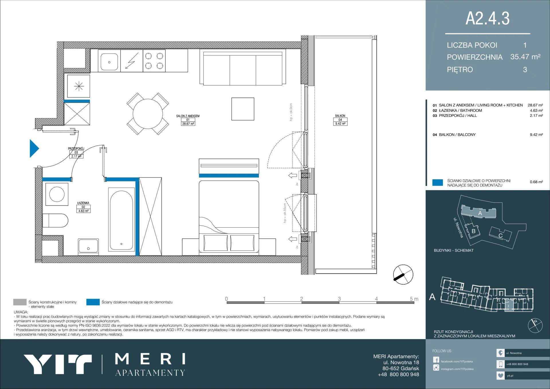 Meri Apartamenty – inwestycja YIT - lokal A 2.4.3, budynek PGPL100113