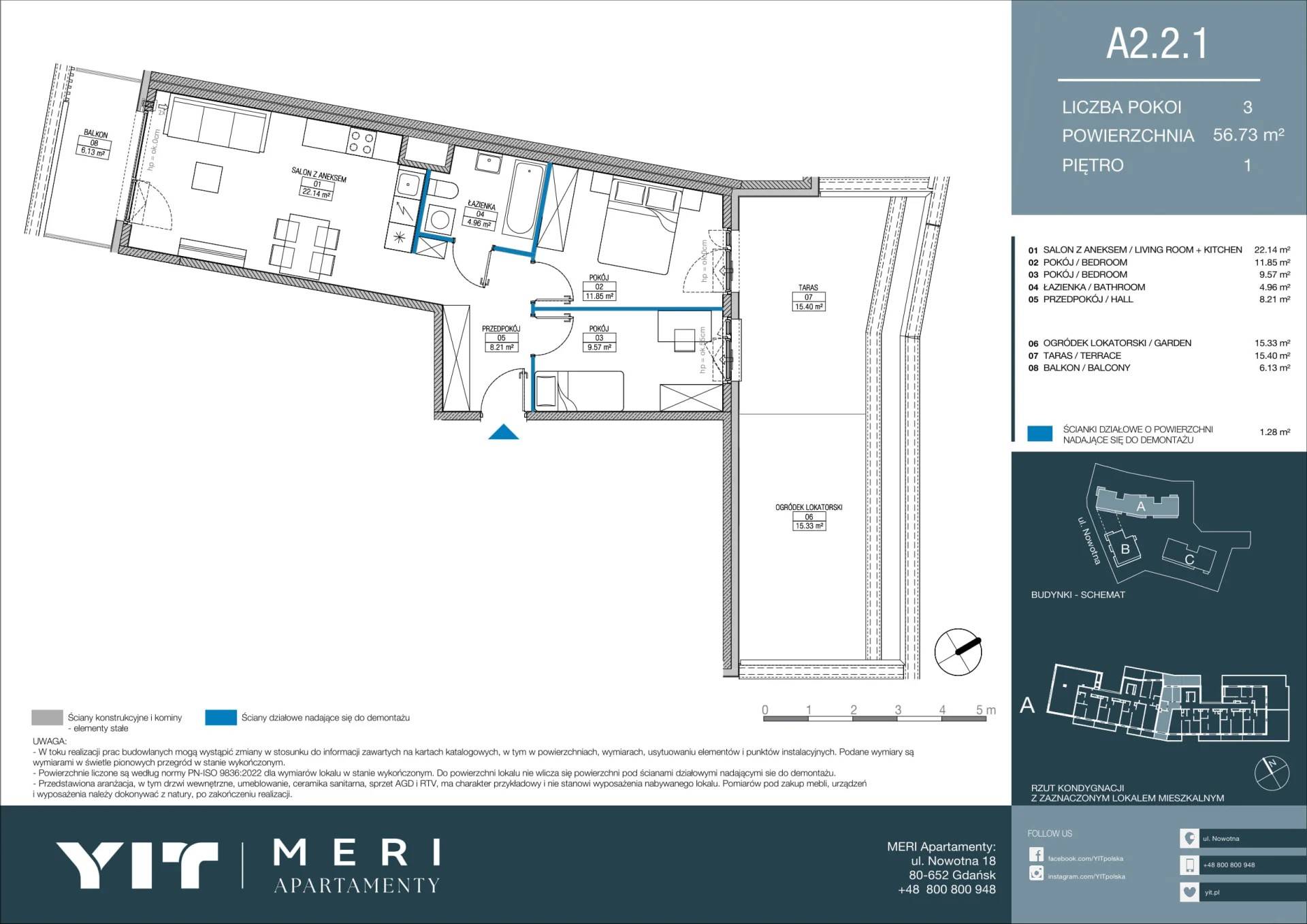 Meri Apartamenty – inwestycja YIT - lokal A 2.2.1, budynek PGPL100113