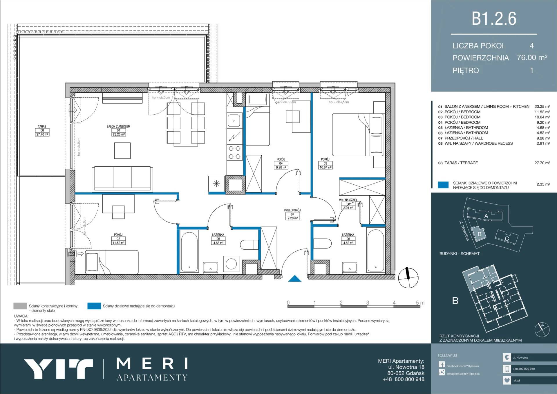 Meri Apartamenty – inwestycja YIT - lokal B 1.2.6, budynek PGPL100114