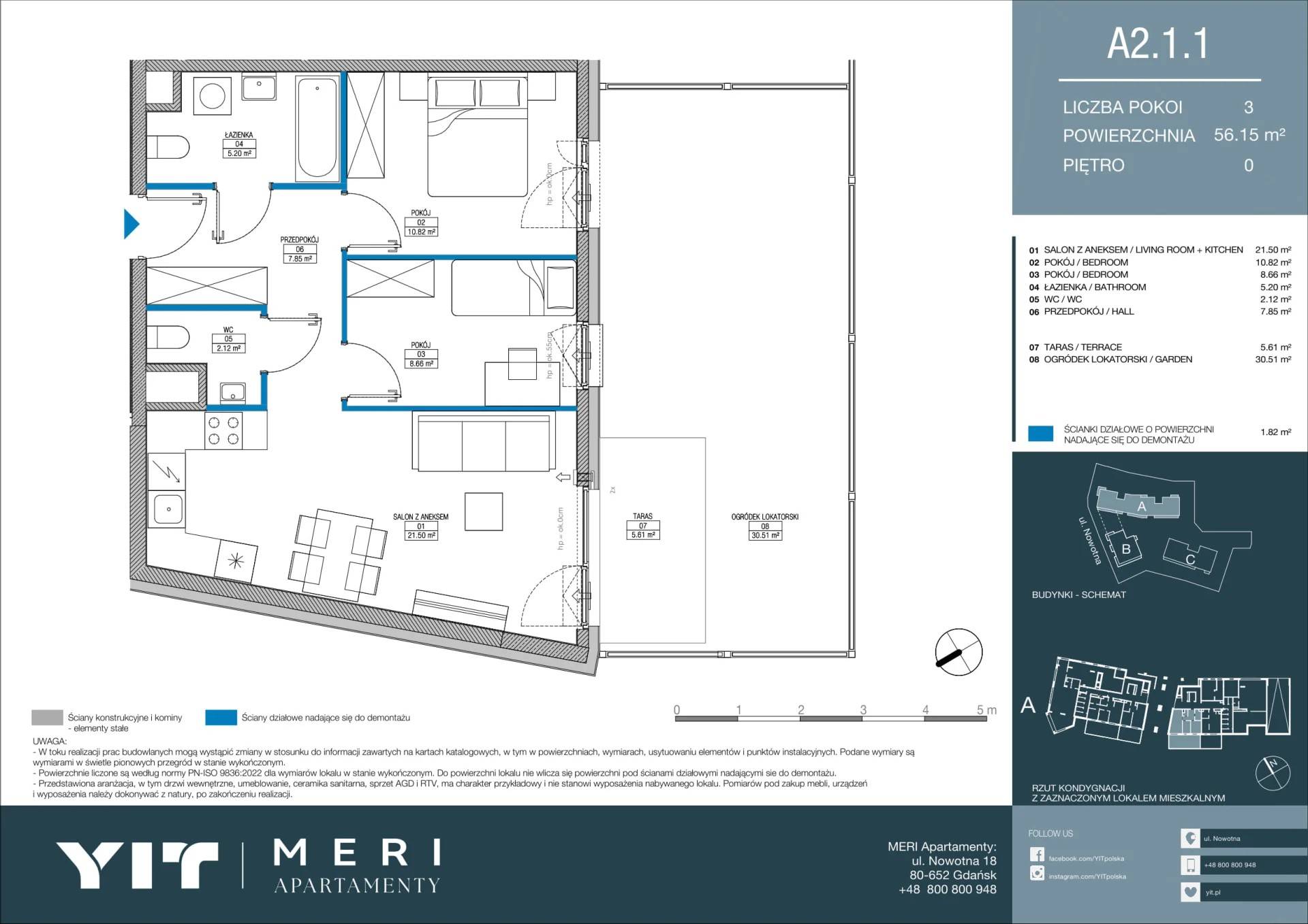 Meri Apartamenty – inwestycja YIT - lokal A 2.1.1, budynek PGPL100113