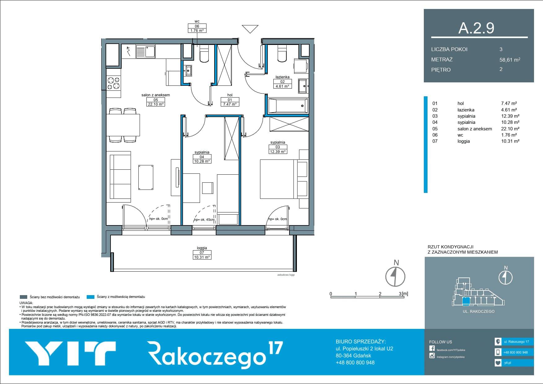 Rakoczego 17 – inwestycja YIT - lokal A 2.9, budynek 1-126E611