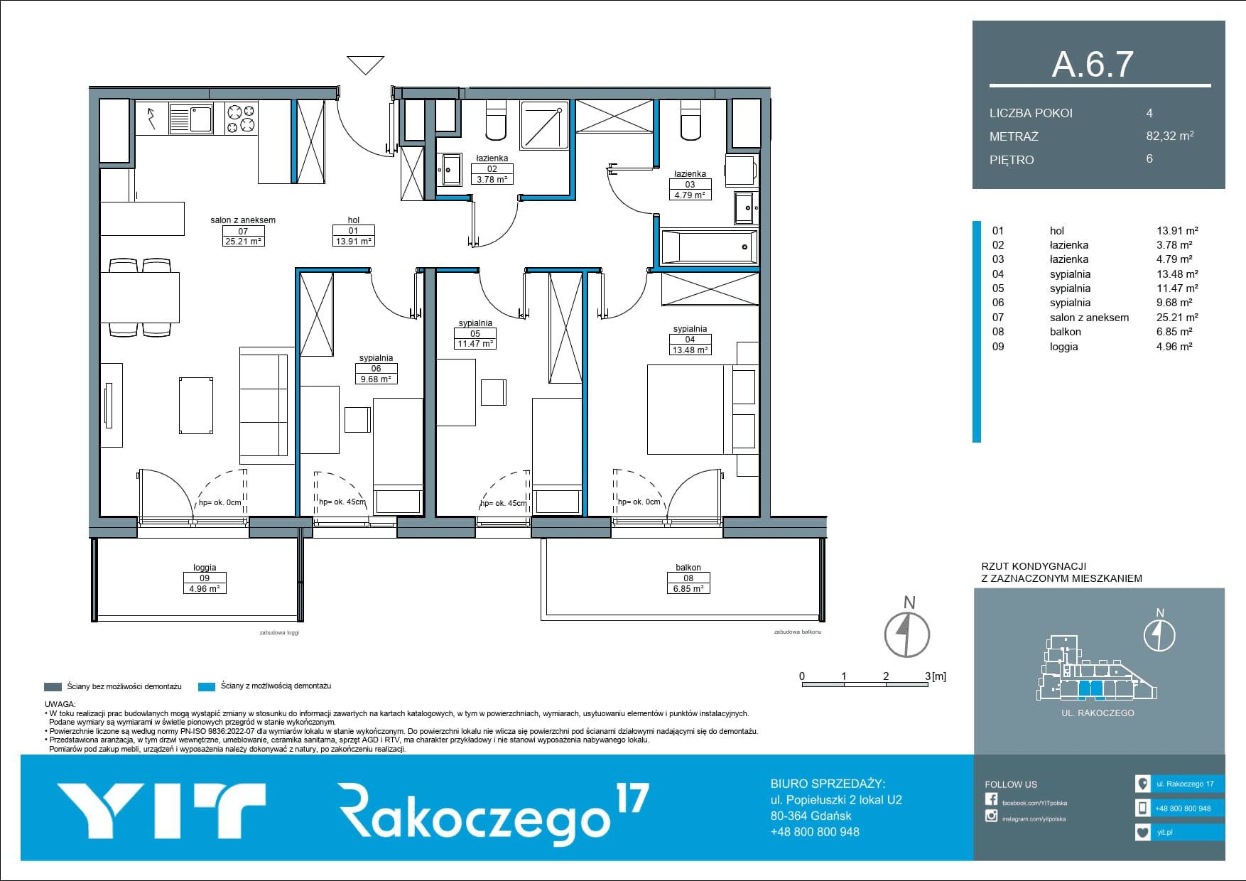 Rakoczego 17 – inwestycja YIT - lokal A 6.7, budynek 1-126E611