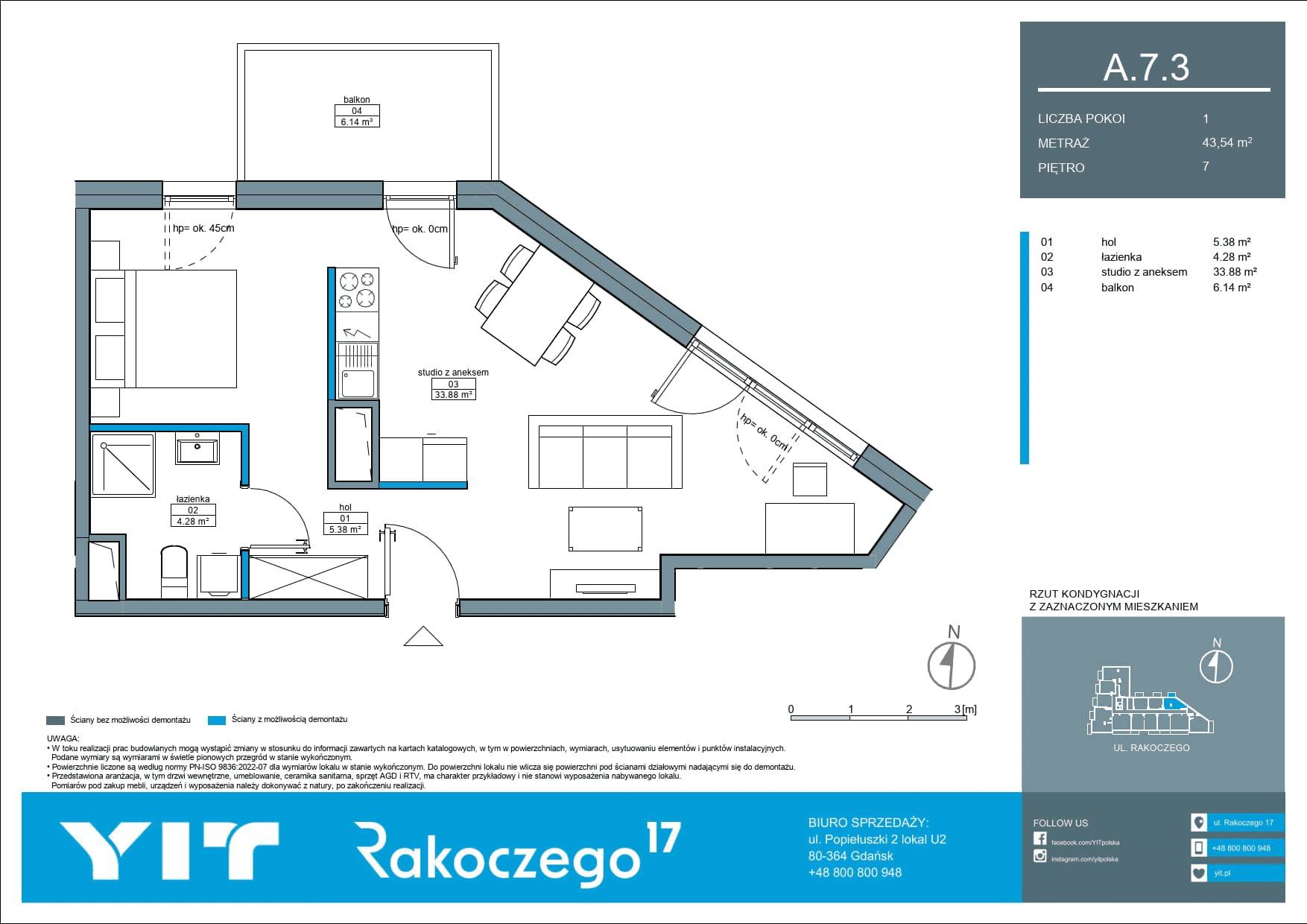 Rakoczego 17 – inwestycja YIT - lokal A 7.3, budynek 1-126E611