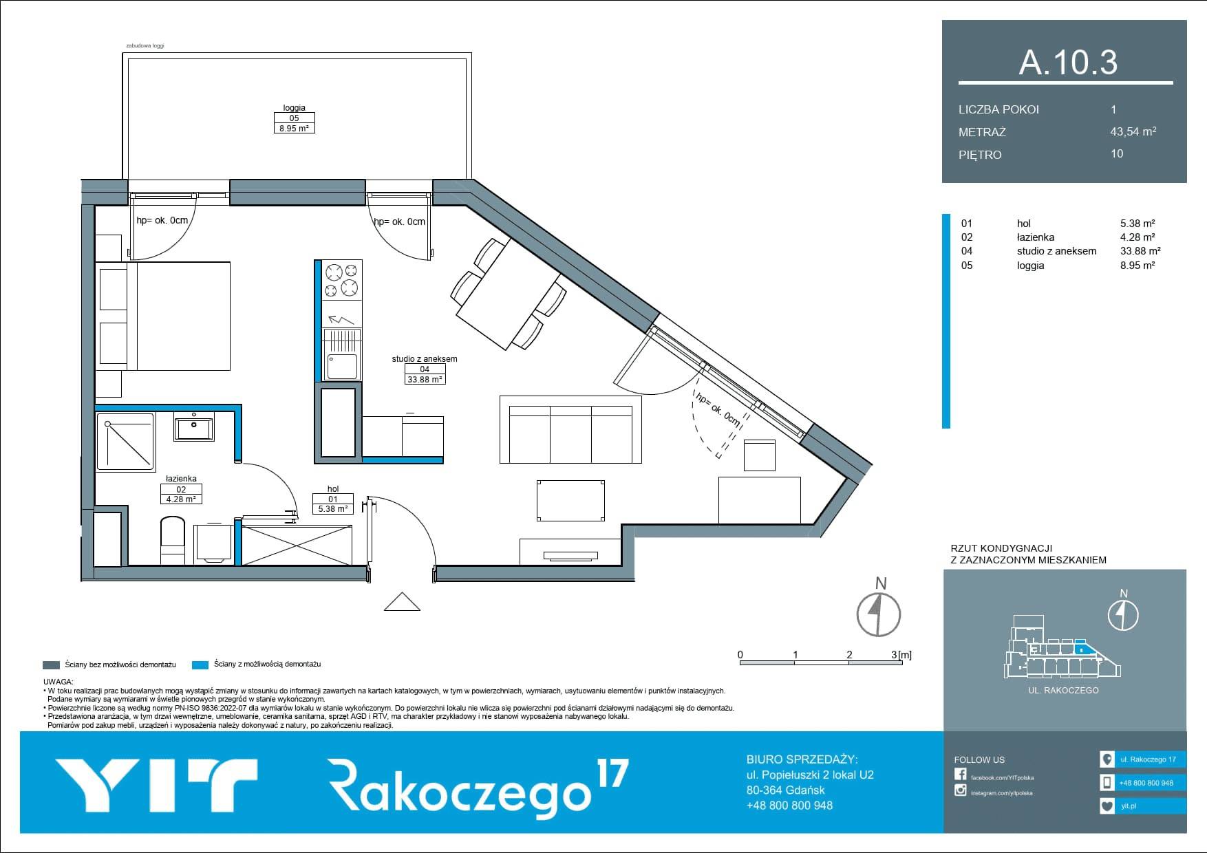 Rakoczego 17 – inwestycja YIT - lokal A 10.3, budynek 1-126E611