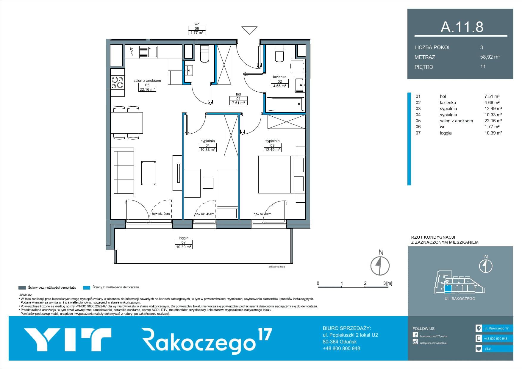 Rakoczego 17 – inwestycja YIT - lokal A 11.8, budynek 1-126E611