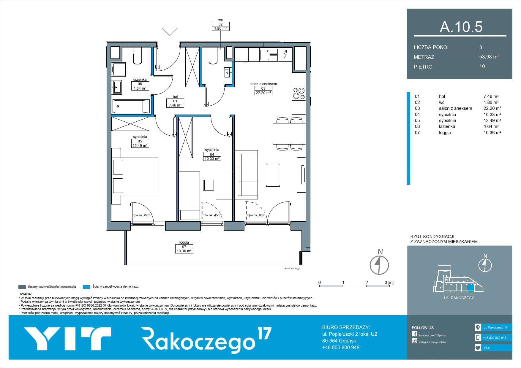 Rakoczego 17 – inwestycja YIT - lokal A 10.5, budynek 1-126E611
