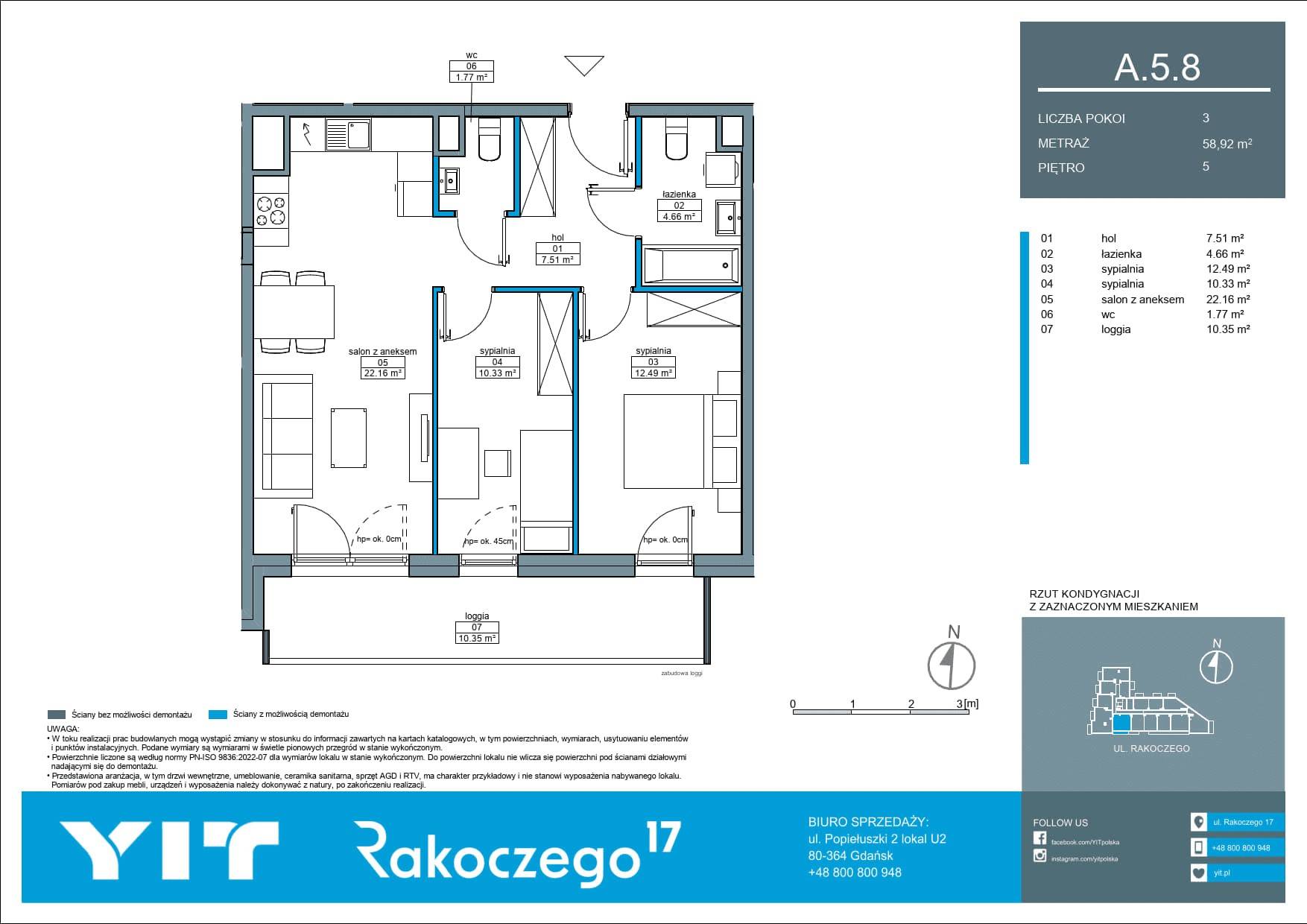 Rakoczego 17 – inwestycja YIT - lokal A 5.8, budynek 1-126E611