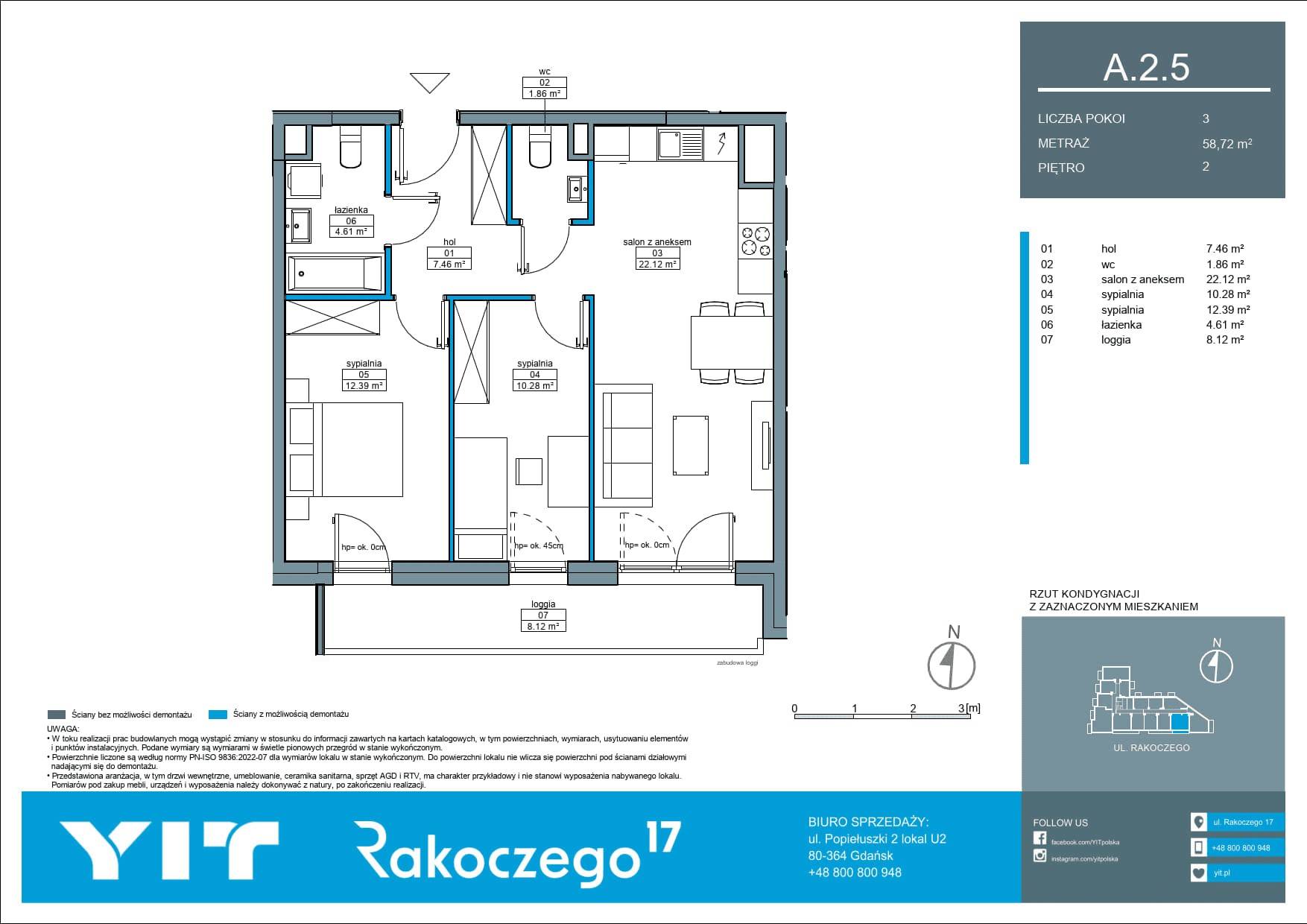 Rakoczego 17 – inwestycja YIT - lokal A 2.5, budynek 1-126E611