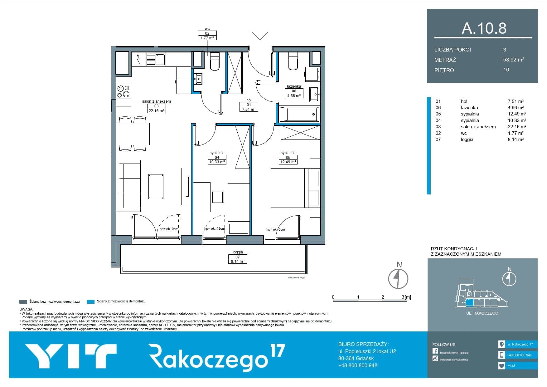 Rakoczego 17 – inwestycja YIT - lokal A 10.8, budynek 1-126E611