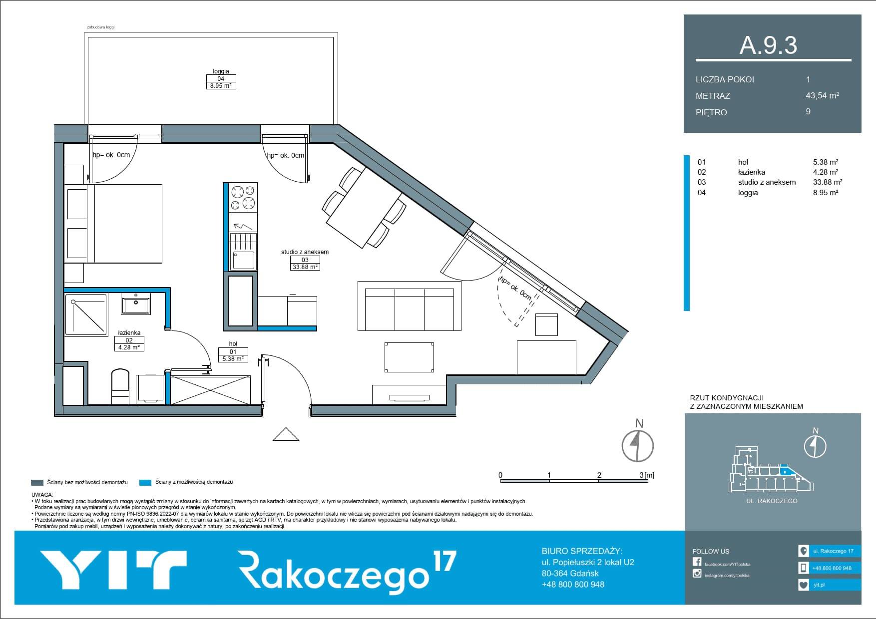 Rakoczego 17 – inwestycja YIT - lokal A 9.3, budynek 1-126E611