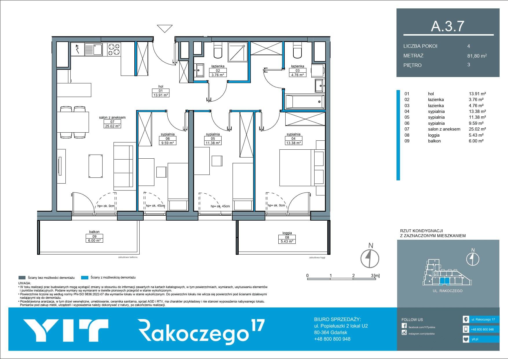 Rakoczego 17 – inwestycja YIT - lokal A 3.7, budynek 1-126E611