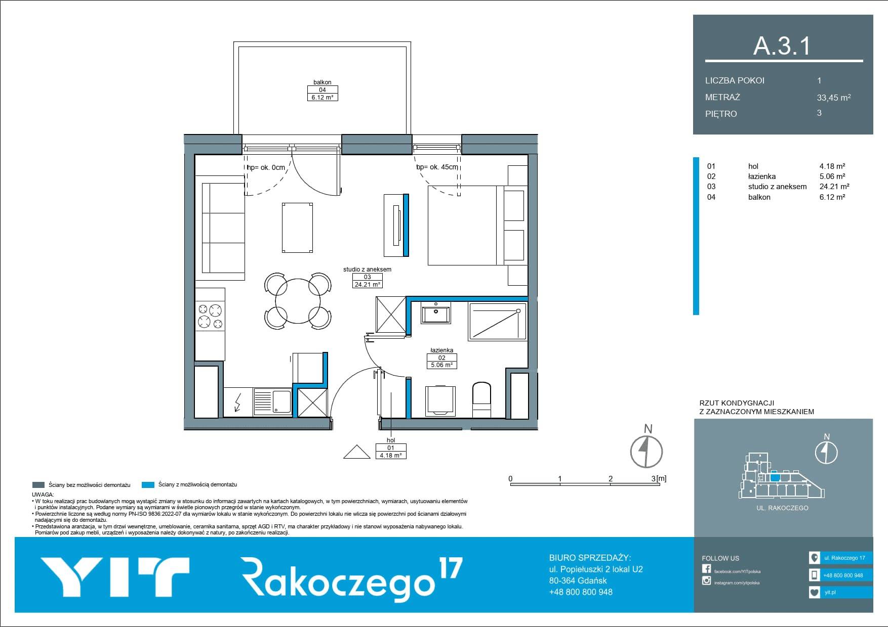 Rakoczego 17 – inwestycja YIT - lokal A 3.1, budynek 1-126E611