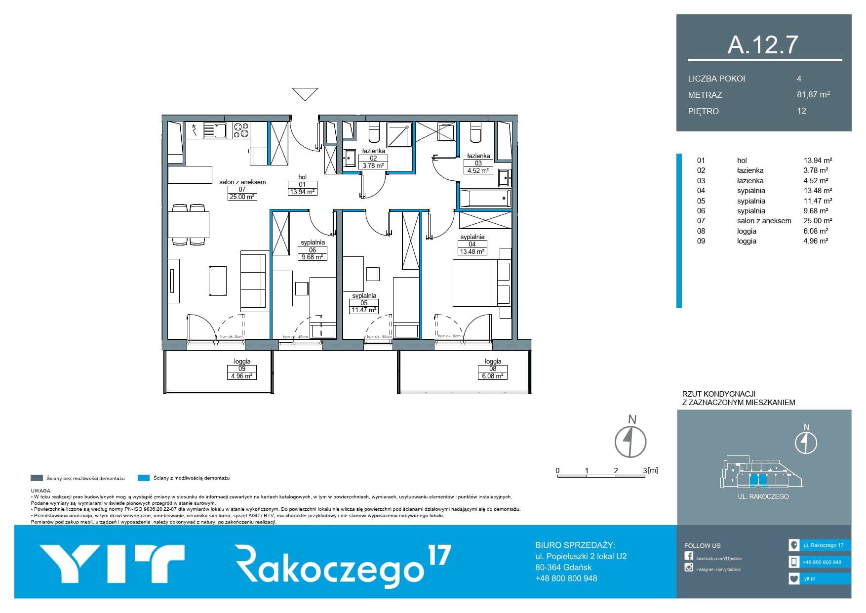 Rakoczego 17 – inwestycja YIT - lokal A 12.7, budynek 1-126E611