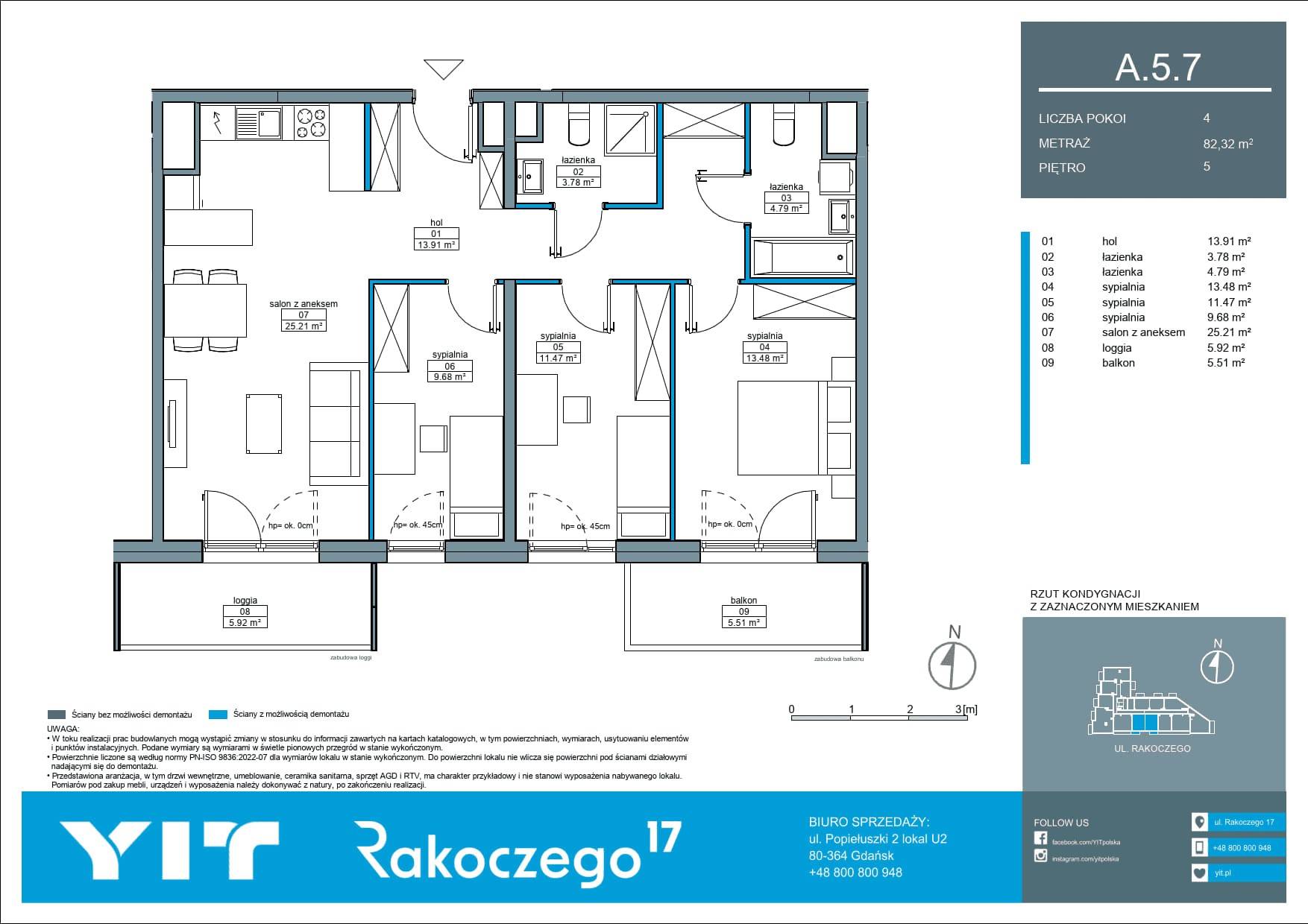 Rakoczego 17 – inwestycja YIT - lokal A 5.7, budynek 1-126E611