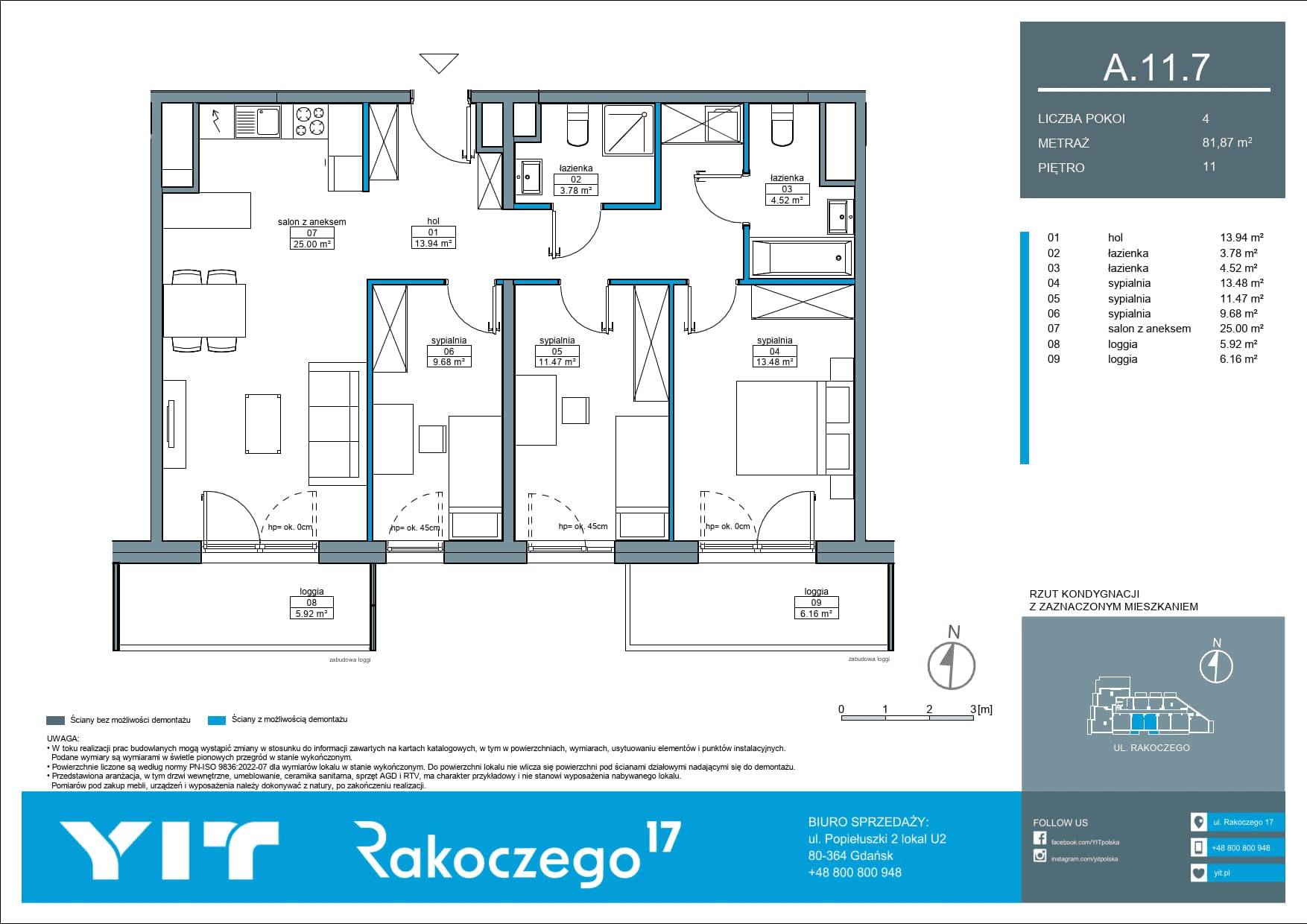 Rakoczego 17 – inwestycja YIT - lokal A 11.7, budynek 1-126E611