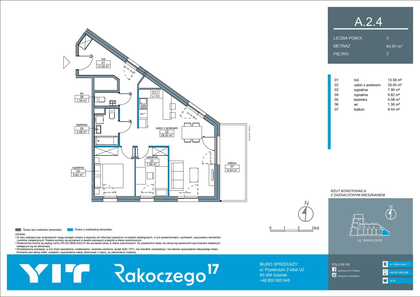 Rakoczego 17 – inwestycja YIT - lokal A 2.4, budynek 1-126E611