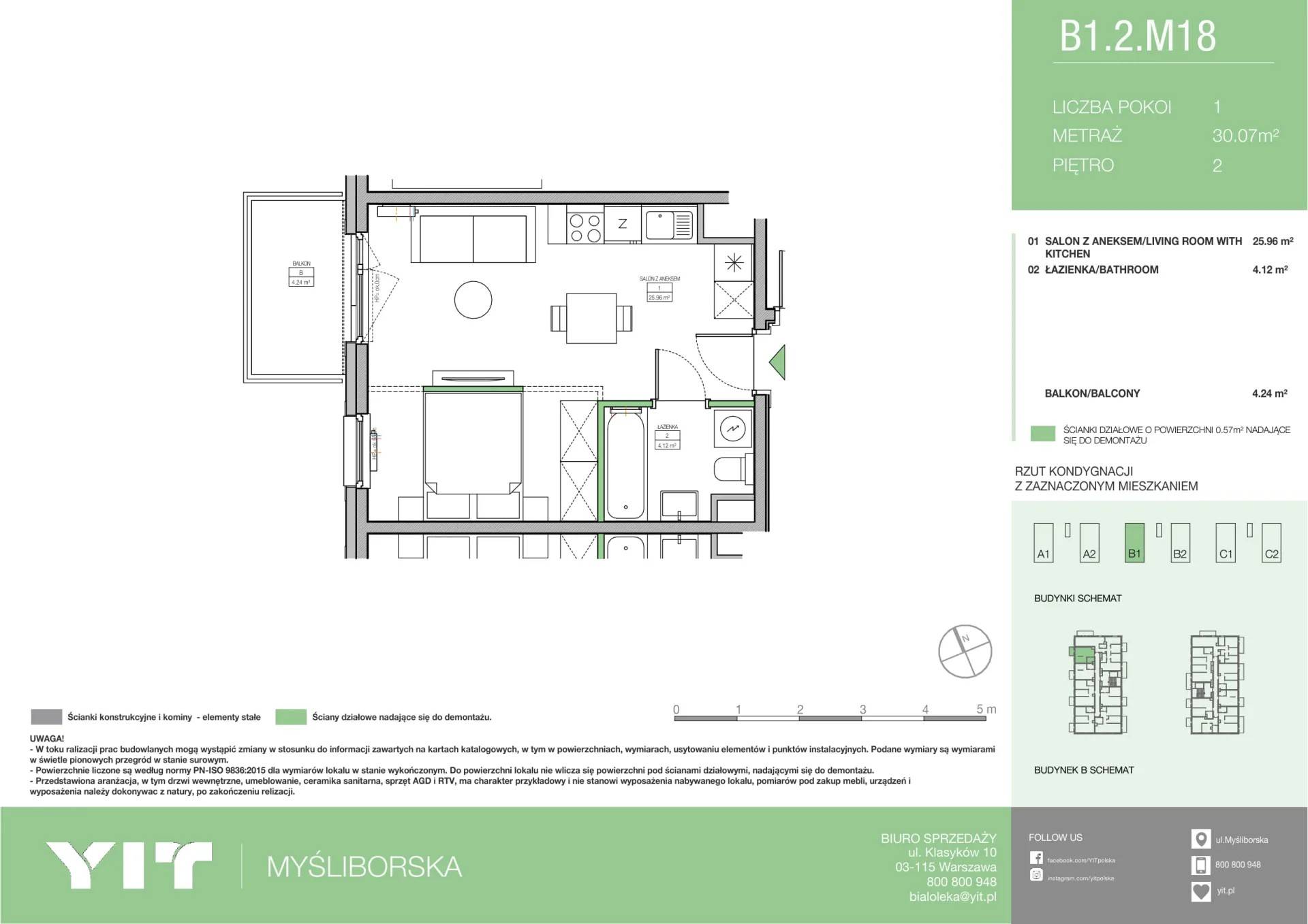 Moi!Myśliborska – inwestycja YIT - lokal B1 M18, budynek PGPL100123
