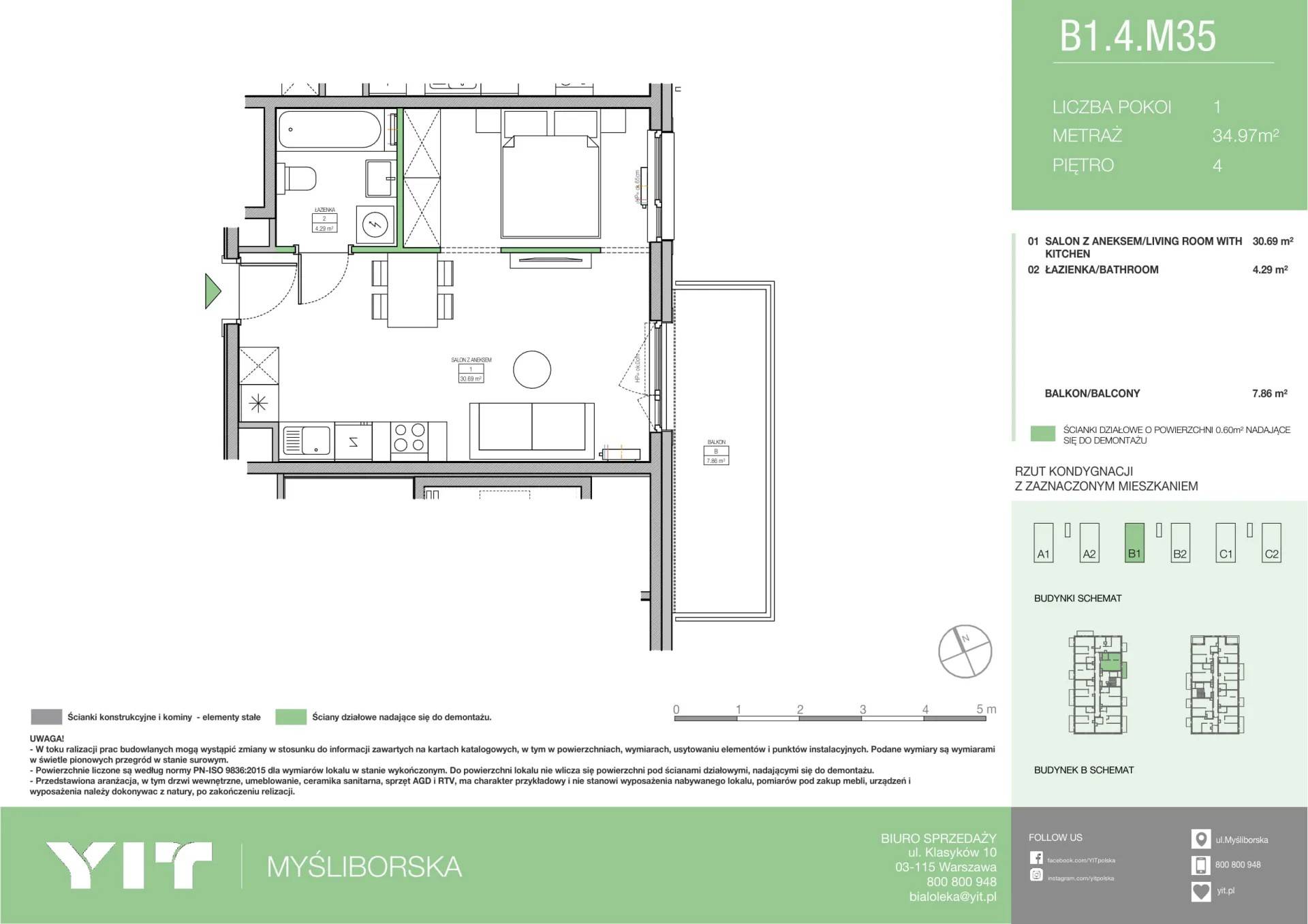 Moi!Myśliborska – inwestycja YIT - lokal B1 M35, budynek PGPL100123