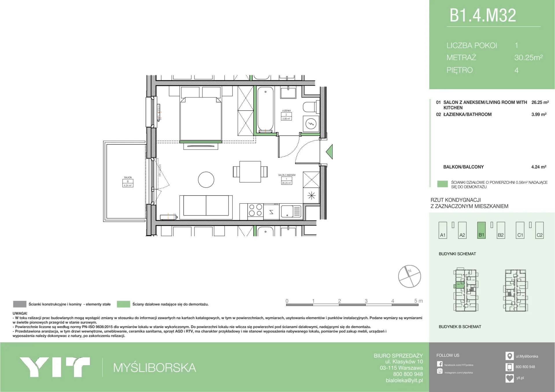 Moi!Myśliborska – inwestycja YIT - lokal B1 M32, budynek PGPL100123