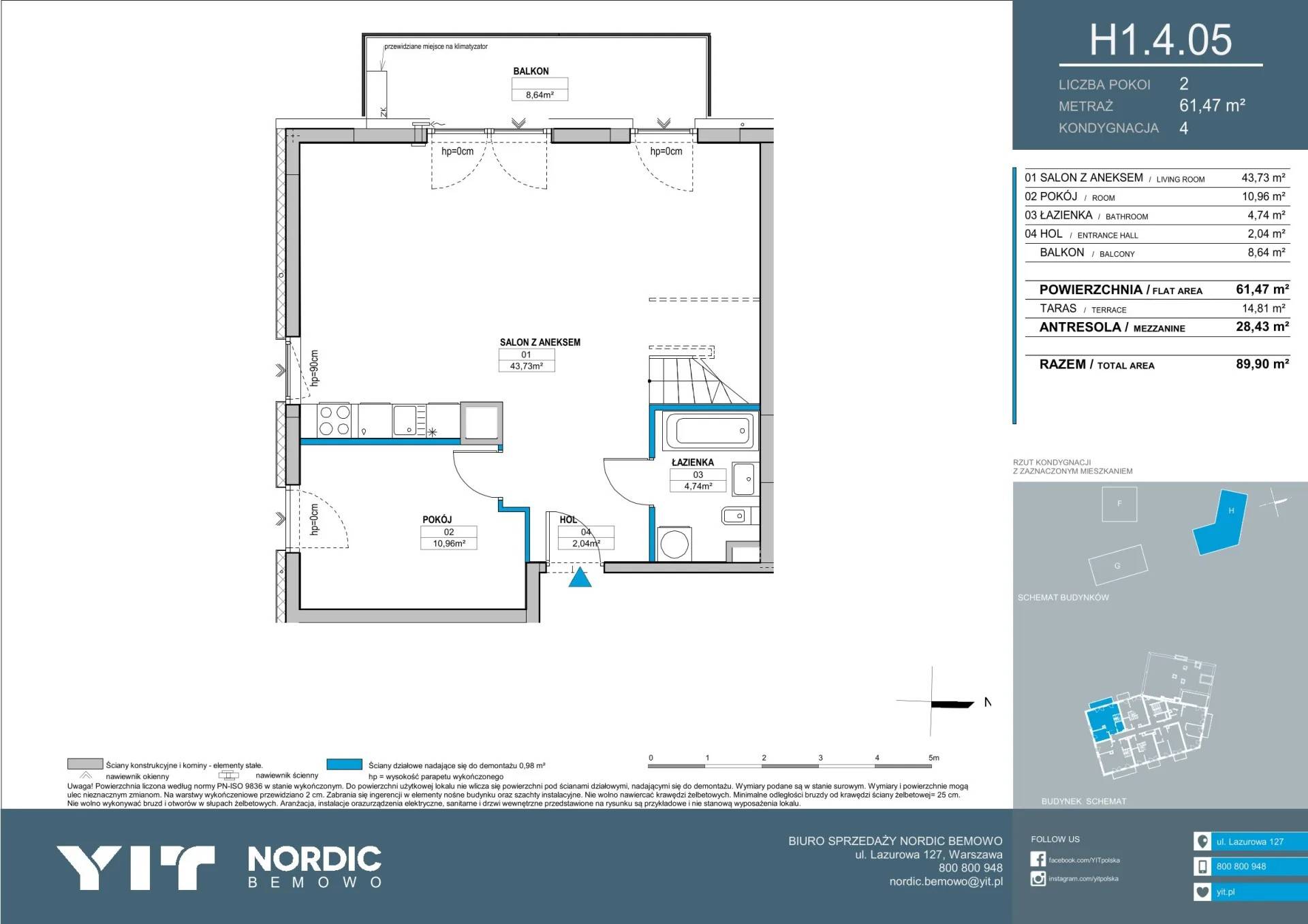 Nordic Bemowo - etap V - lokal H1 4.05, budynek PGPL100128