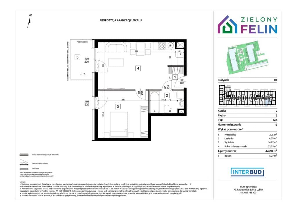 Zielony Felin – inwestycja INTERBUD-LUBLIN - lokal ZF/B1/2/9, budynek B1