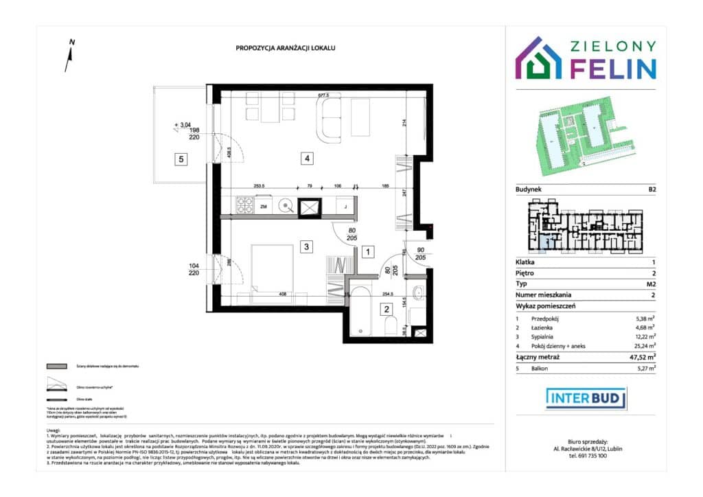 Zielony Felin – inwestycja INTERBUD-LUBLIN - lokal ZF/B2/2/2, budynek B2