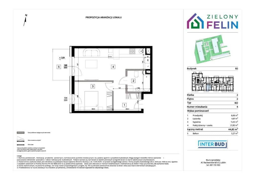 Zielony Felin – inwestycja INTERBUD-LUBLIN - lokal ZF/B2/2/4, budynek B2