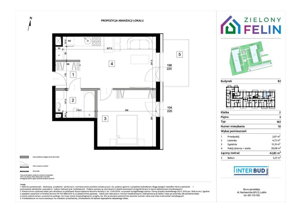 Zielony Felin – inwestycja INTERBUD-LUBLIN - lokal ZF/B2/3/10, budynek B2