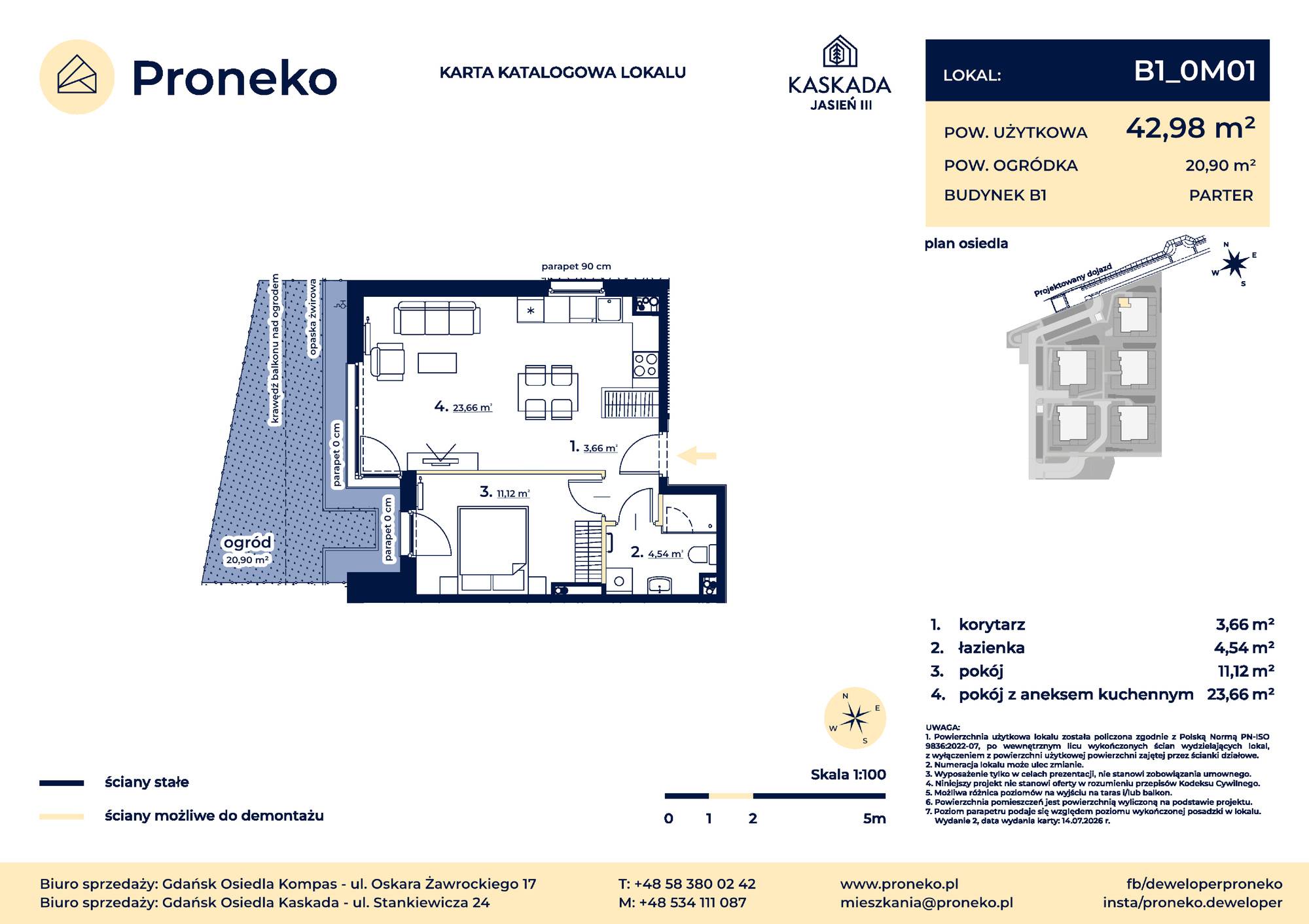 Osiedle Kompas – inwestycja Proneko - lokal B1_0M01