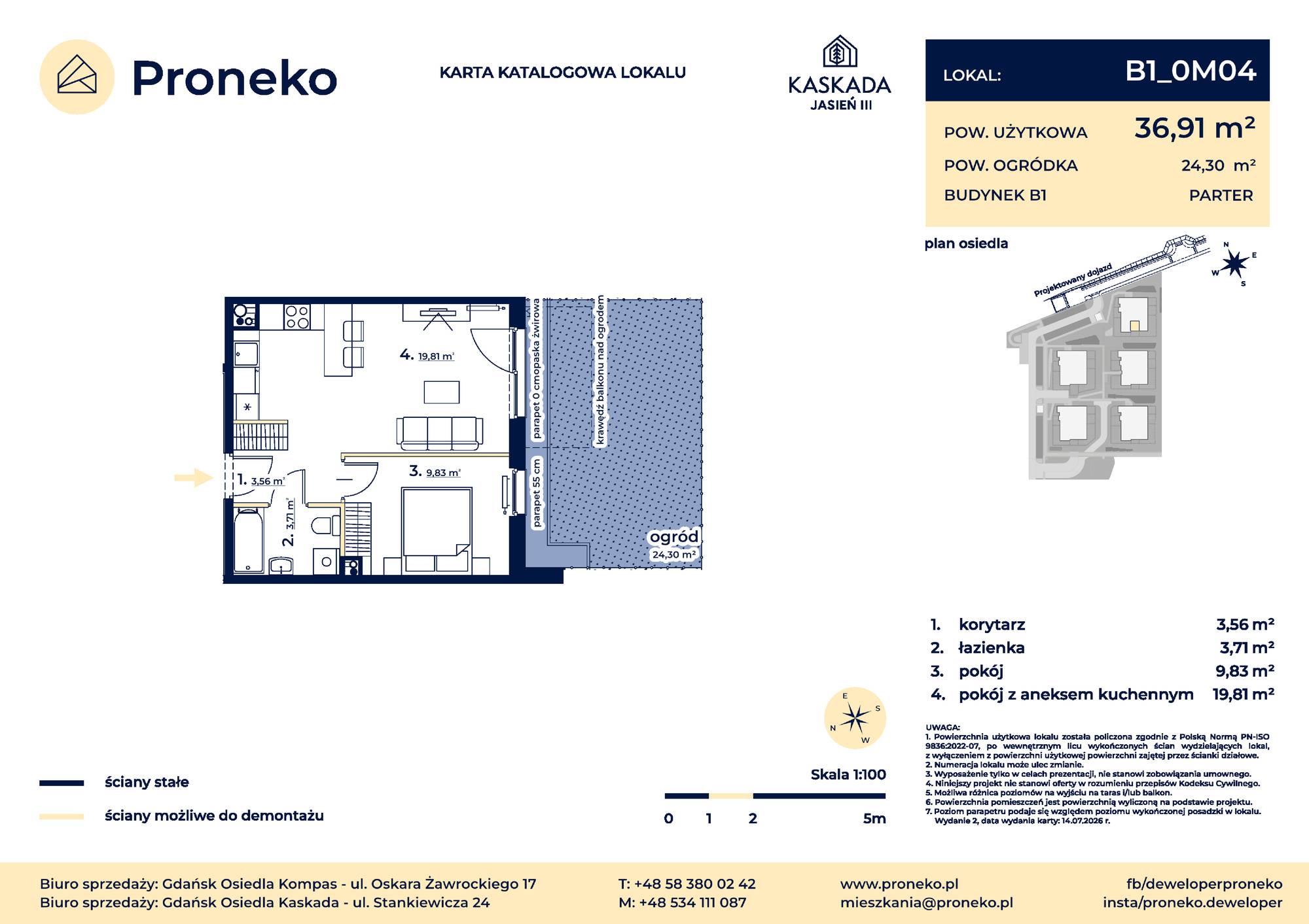 Osiedle Kompas – inwestycja Proneko - lokal B1_0M04