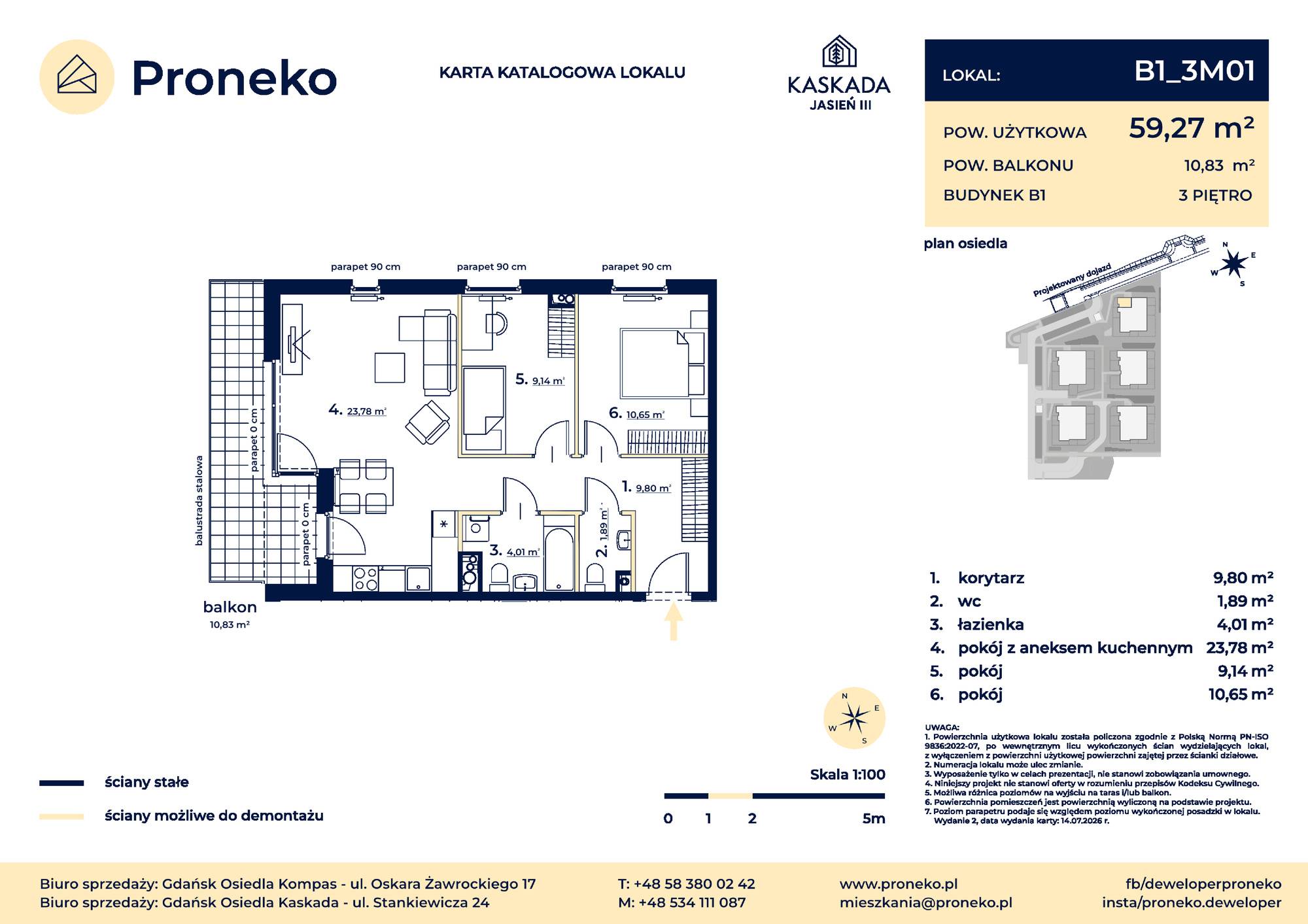 Osiedle Kompas – inwestycja Proneko - lokal B1_3M01